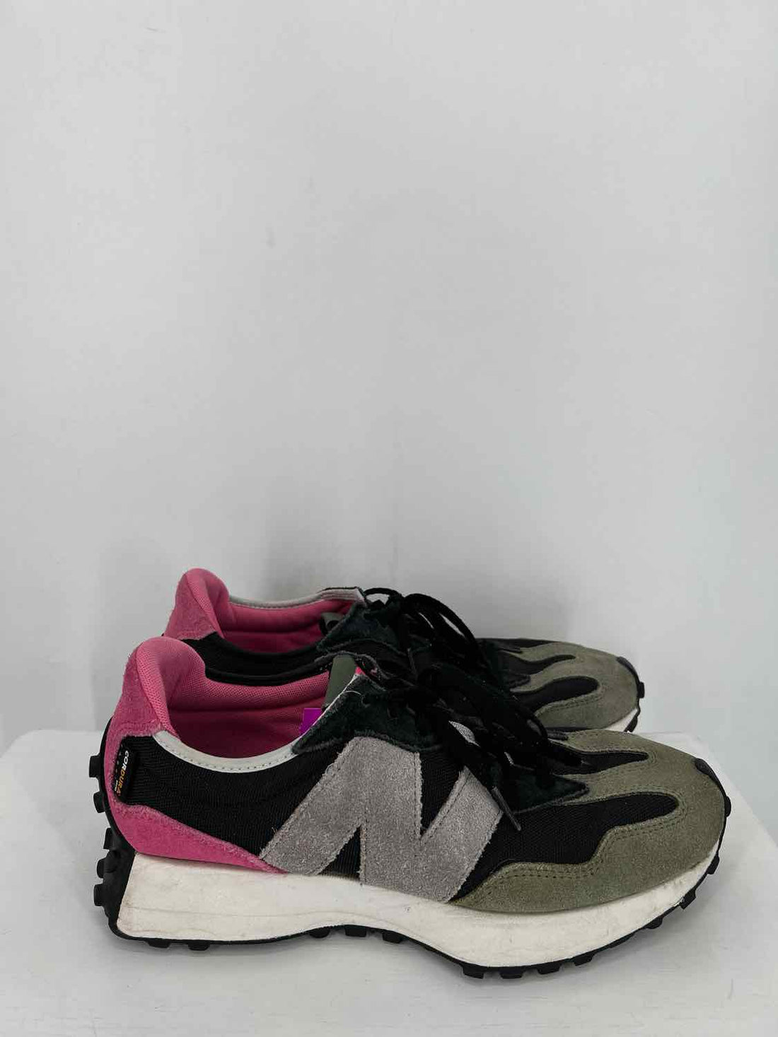 New Balance Women Size 9.5 Black Pink Olive Colorblock Sneakers