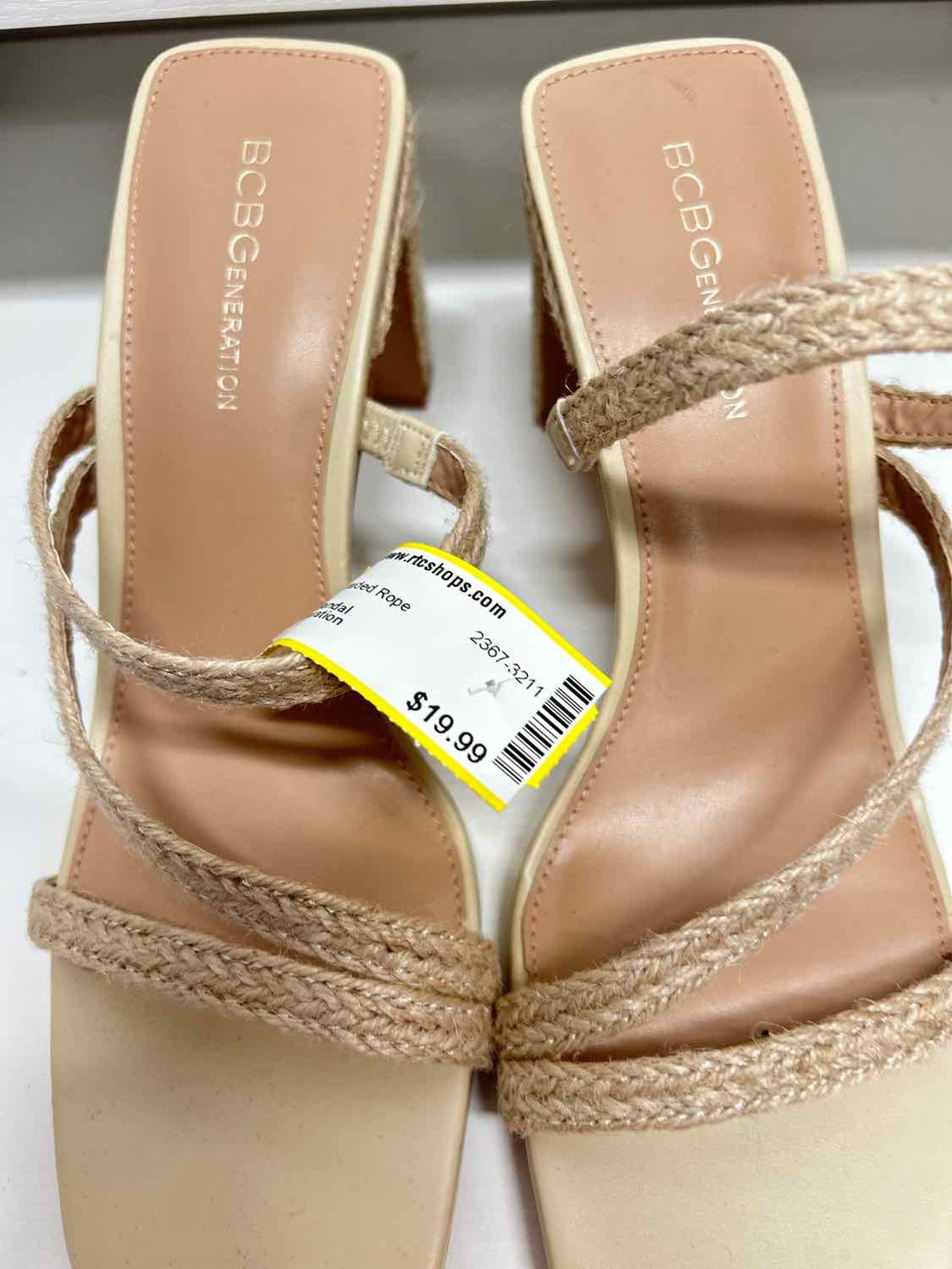 BCBGeneration Women Size 9 Natural Braided Rope Heels