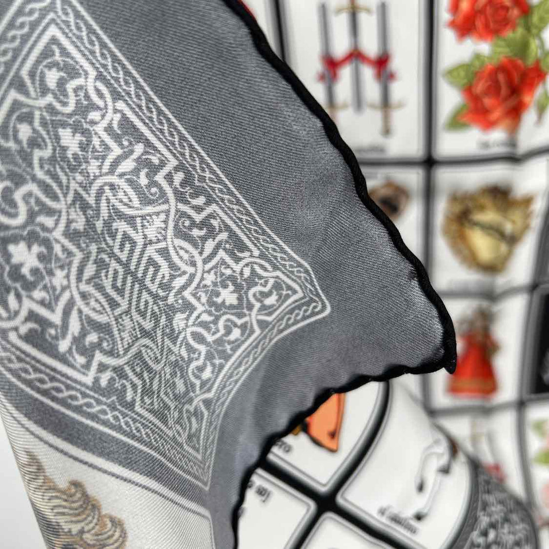 Givenchy Tarot Card Silk Scarves  Black Print Vintage LUXURY