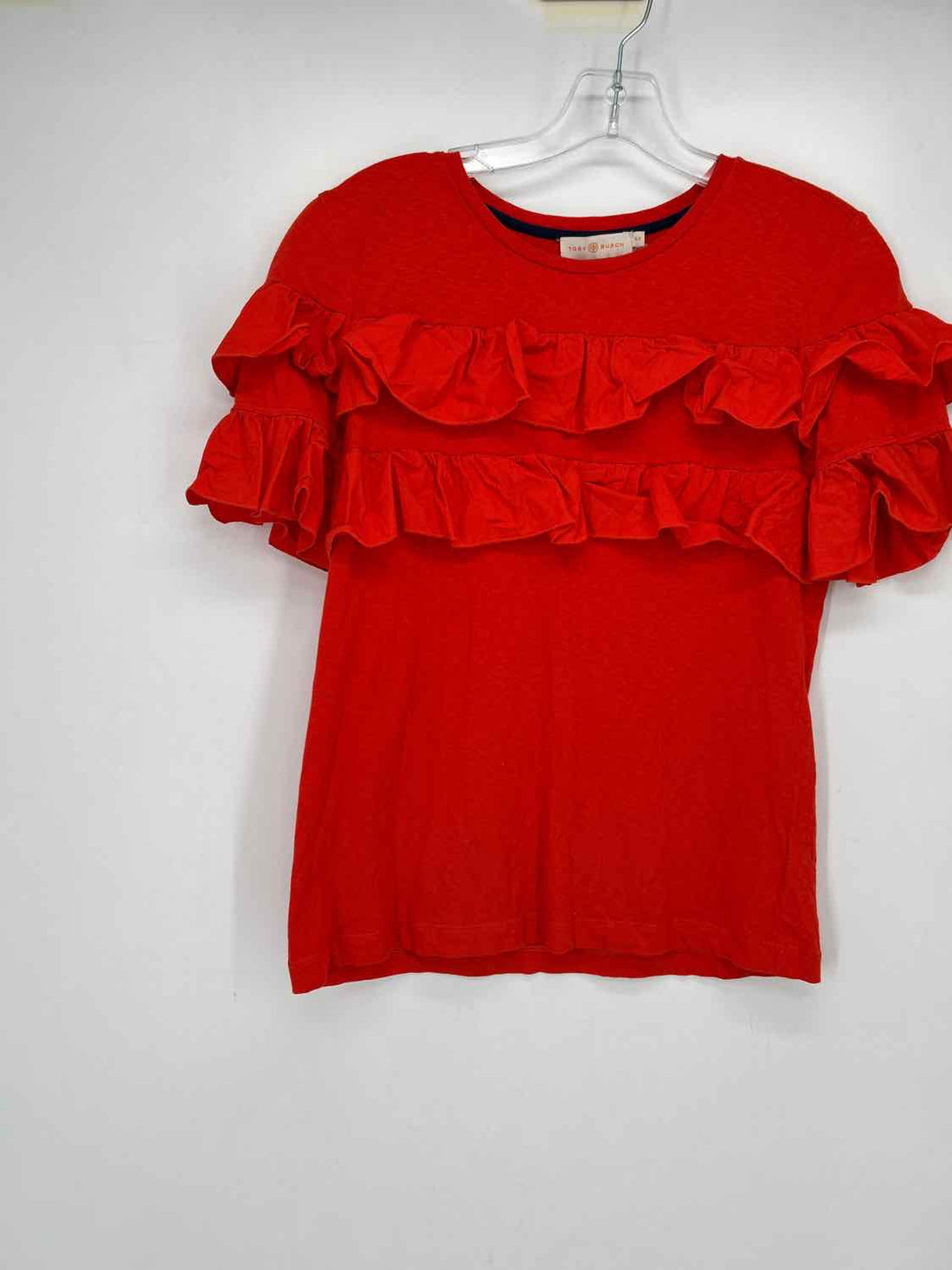 Tory Burch Size S Red Orange Short Sleeve