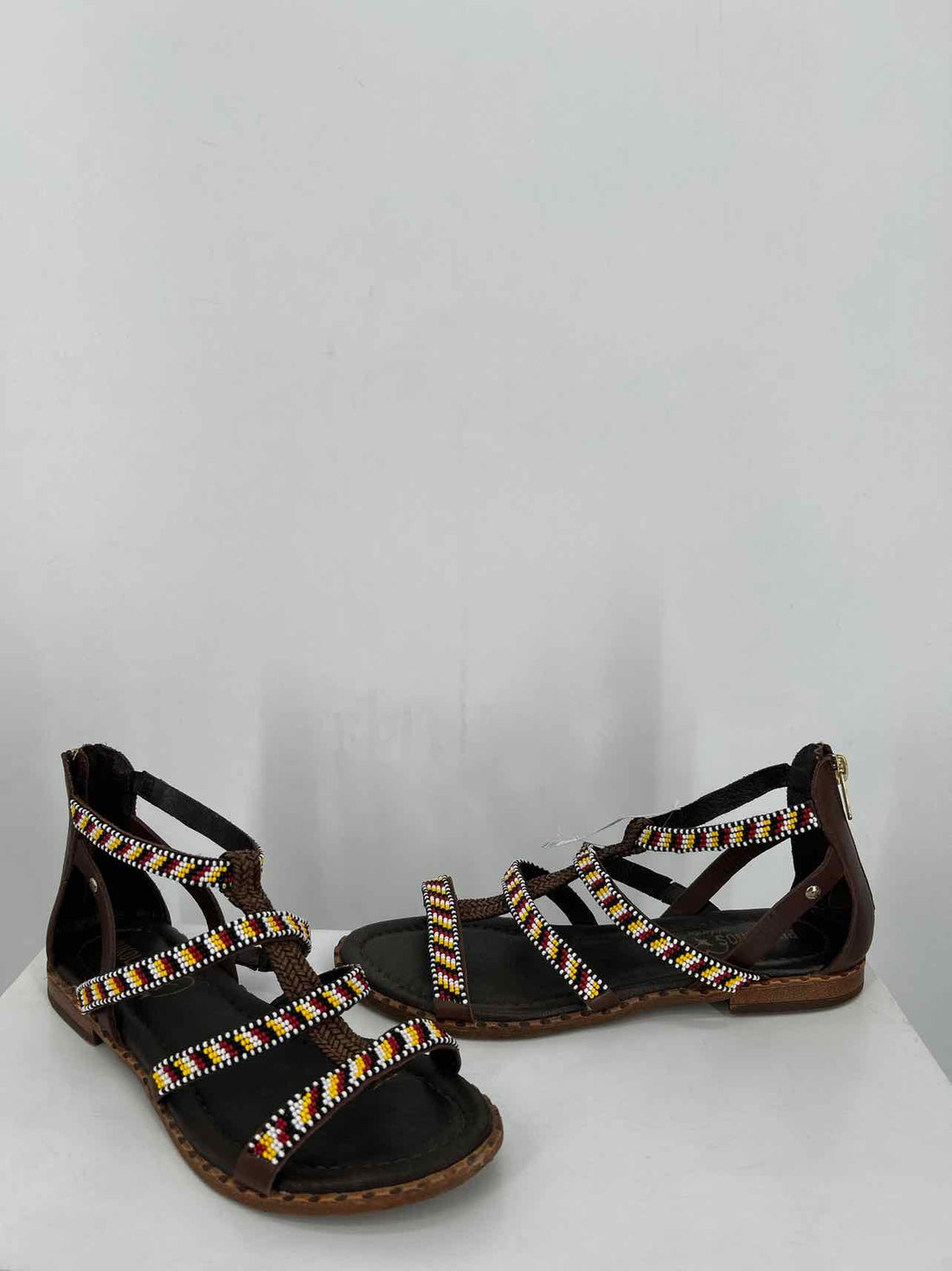 Pikolinos Women Size 39 (8.5-9) Brown Beaded Sandals