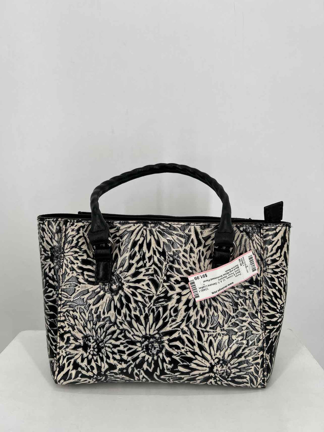 Patricia Nash Black & Cream Genuine Leather Purse