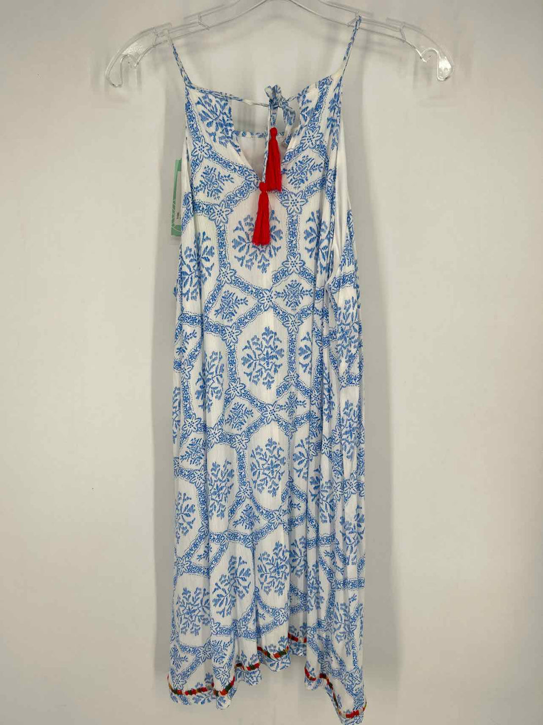 THML Size L White & Blue Embroidered NWT Dress