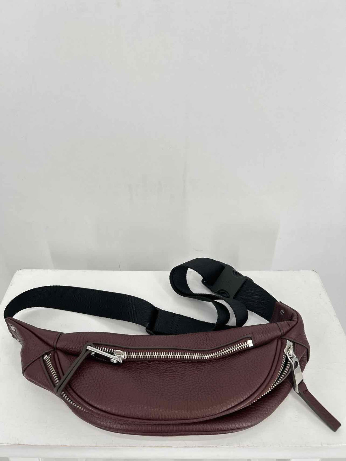 Treasure & Bond Burgundy Pebbled Leather Belt Bag