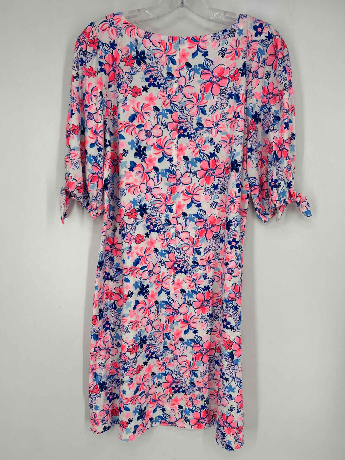 Lilly Pulitzer M White Pink & Blue Floral Short Sleeve Lilly Pulitzer Dress