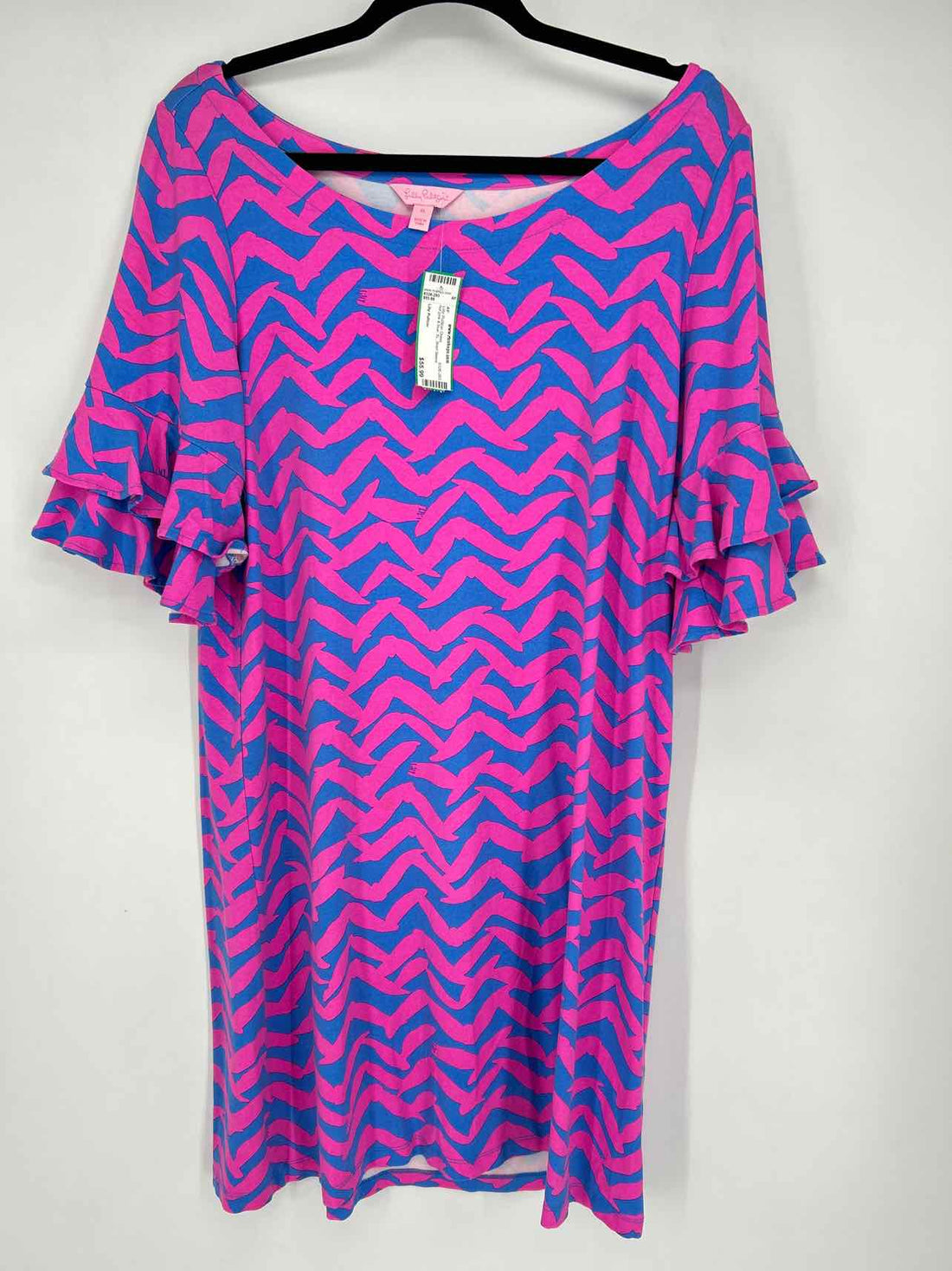 Lilly Pulitzer XL hot pink & blue Short Sleeve Lilly Pulitzer Dress