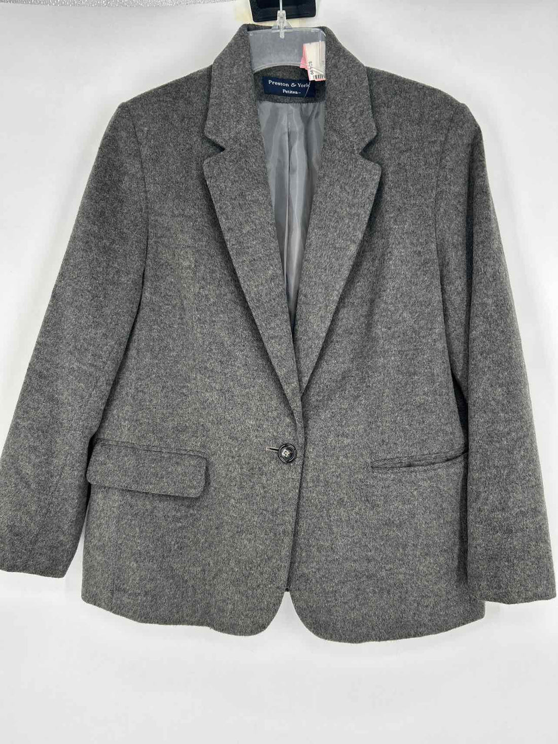 Preston & York Size 8P Grey Wool Blazer