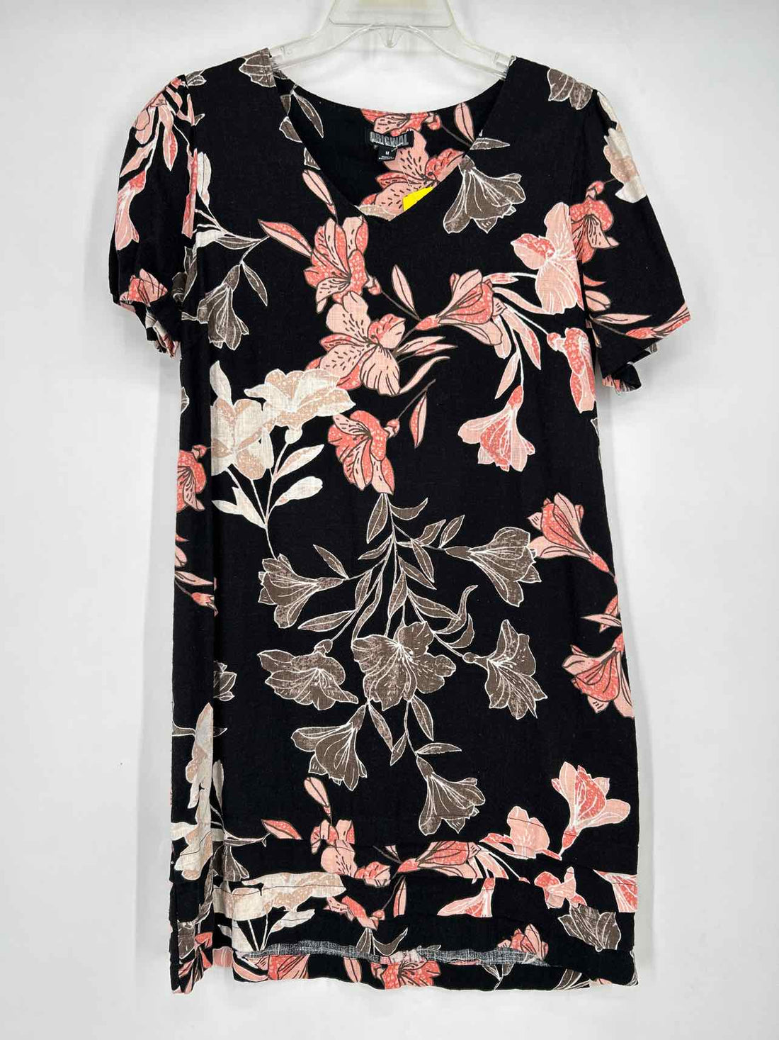 Nicole Miller Size M Black Floral Dress
