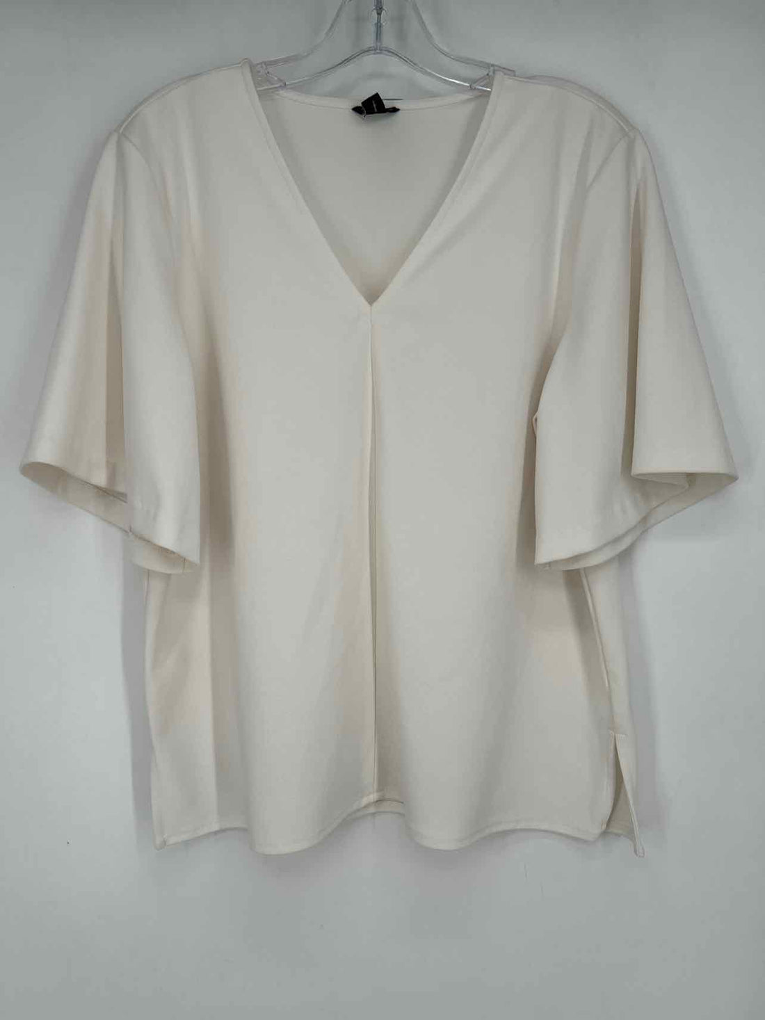 Ann Taylor Size L White Short Sleeve