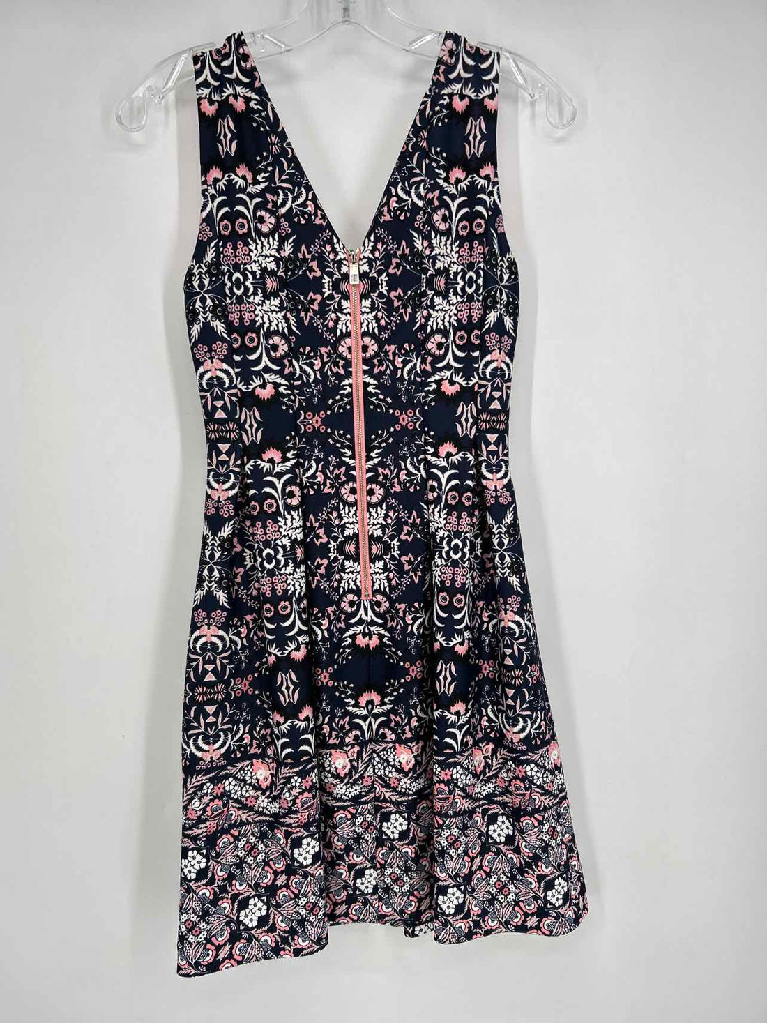 Vince Camuto Size 0 Navy & Pink Print Dress