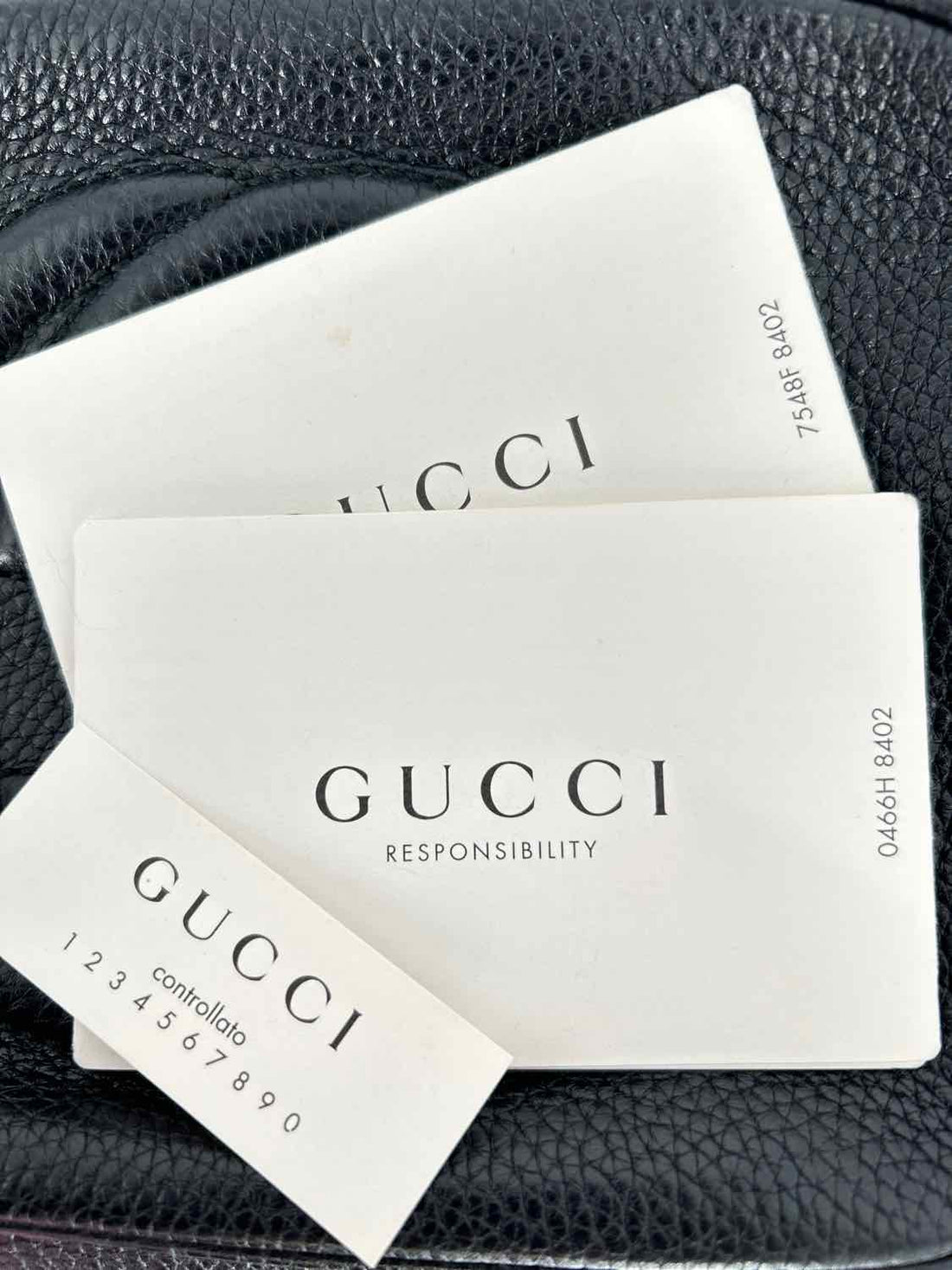 Gucci Soho Disco Black Pebbled Leather Pre Owned LUXURY