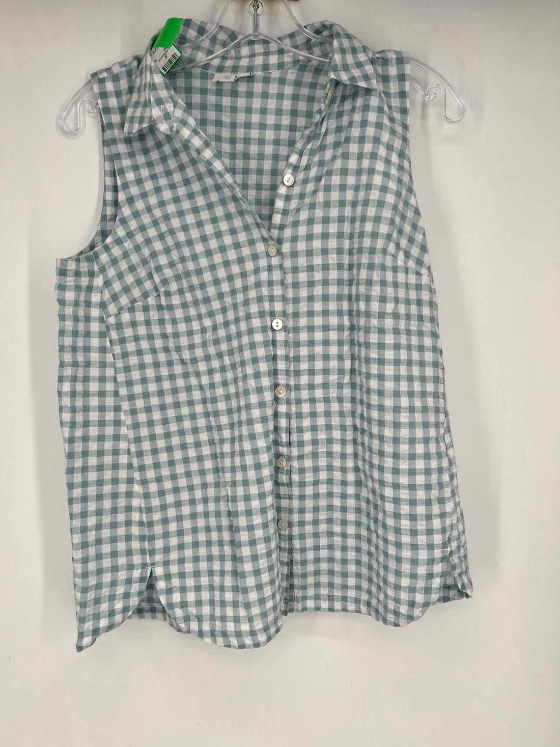 J Jill Size SP Light Blue Gingham Sleeveless
