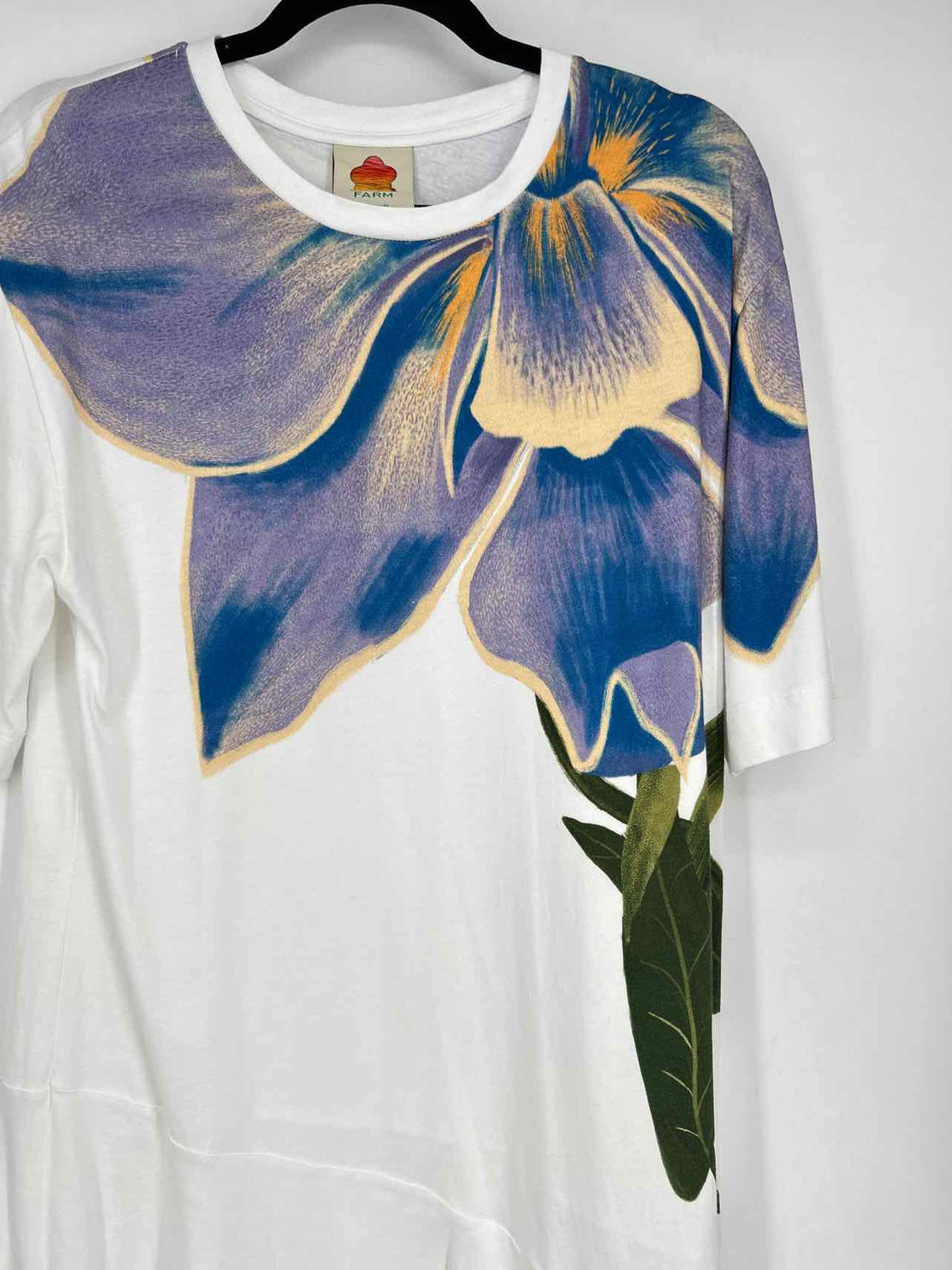 Farm for Anthropologie Size S White Floral Short Sleeve Maxi