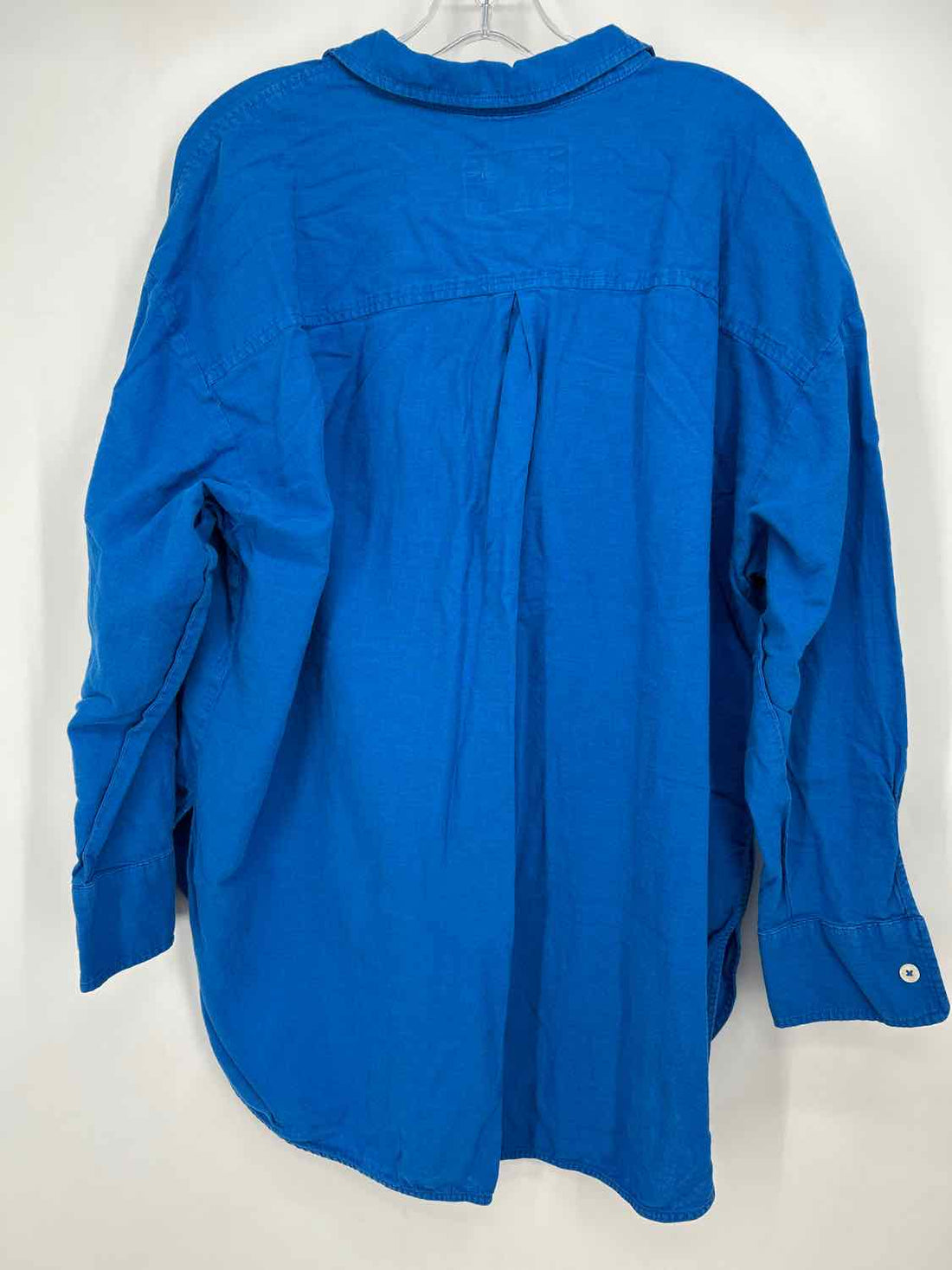 Maeve Size L Cobalt Blue Linen/Cotton Long Sleeve