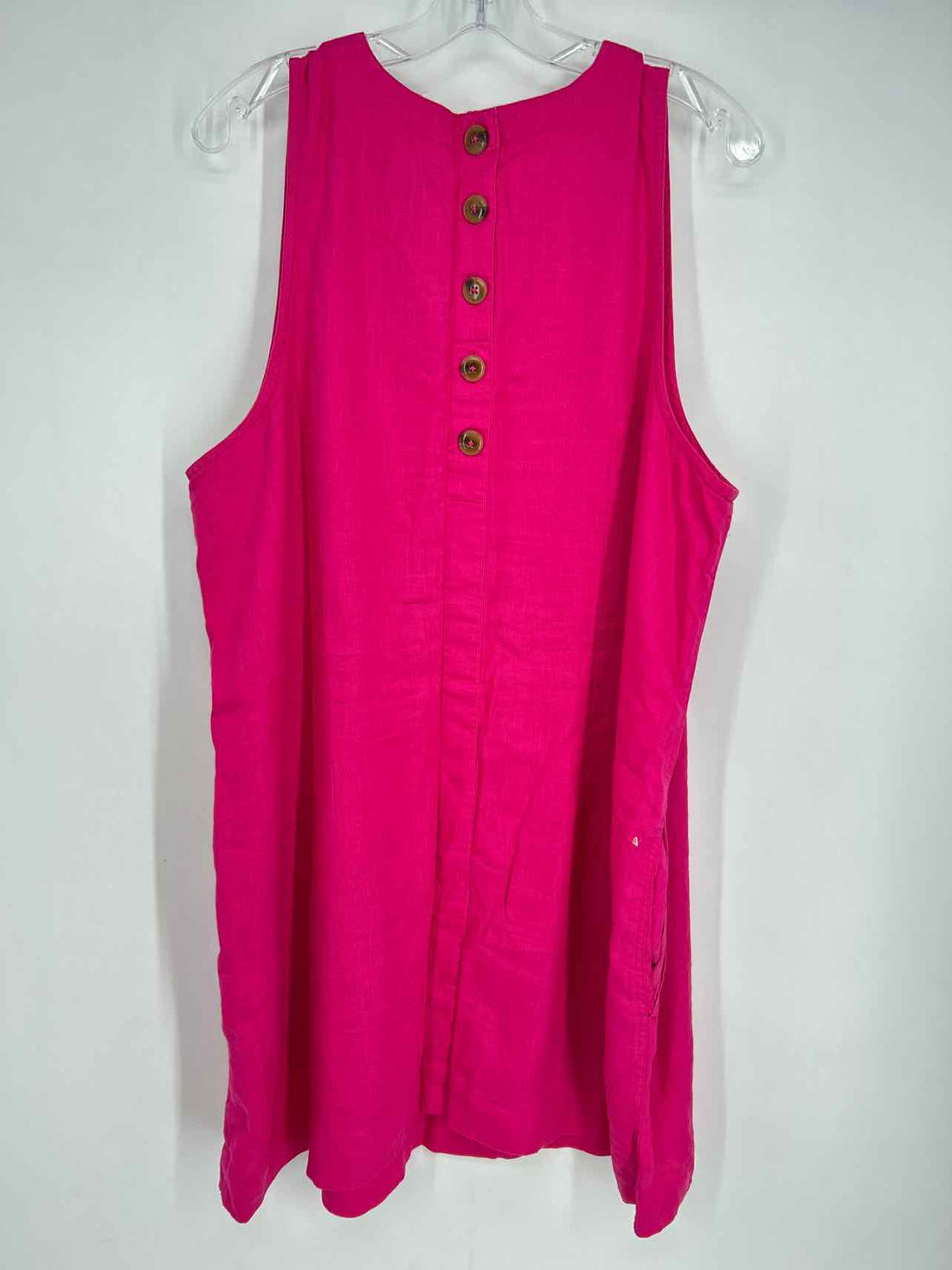 J Crew Size XXL Hot Pink Linen Sleeveless Dress