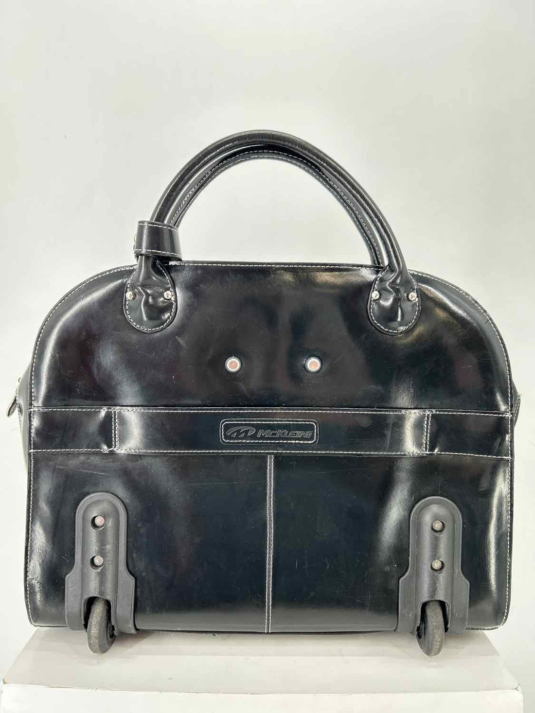McKlein Black Leather Pre Owned Suitcase