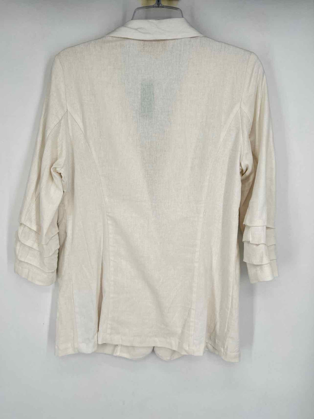 Halston Size M Ivory Linen/Viscose Blazer