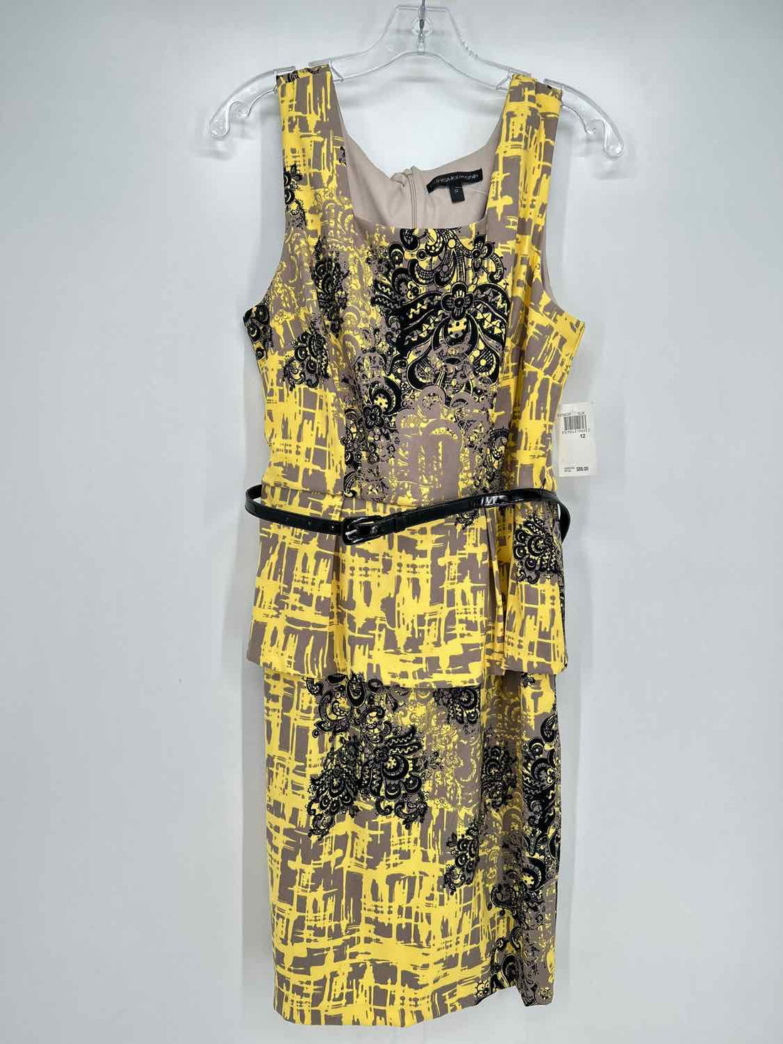 Chris McLaughlin Size 12 Yellow Print NWT Dress