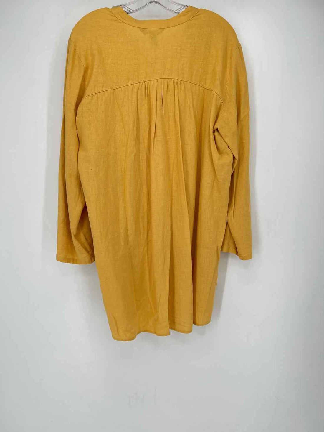 Ellen Tracy Size XL Yellow Linen/Viscose Long Sleeve