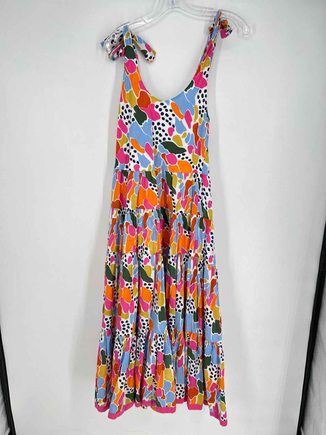 THML Size S White Multi Color Print Sleeveless Dress