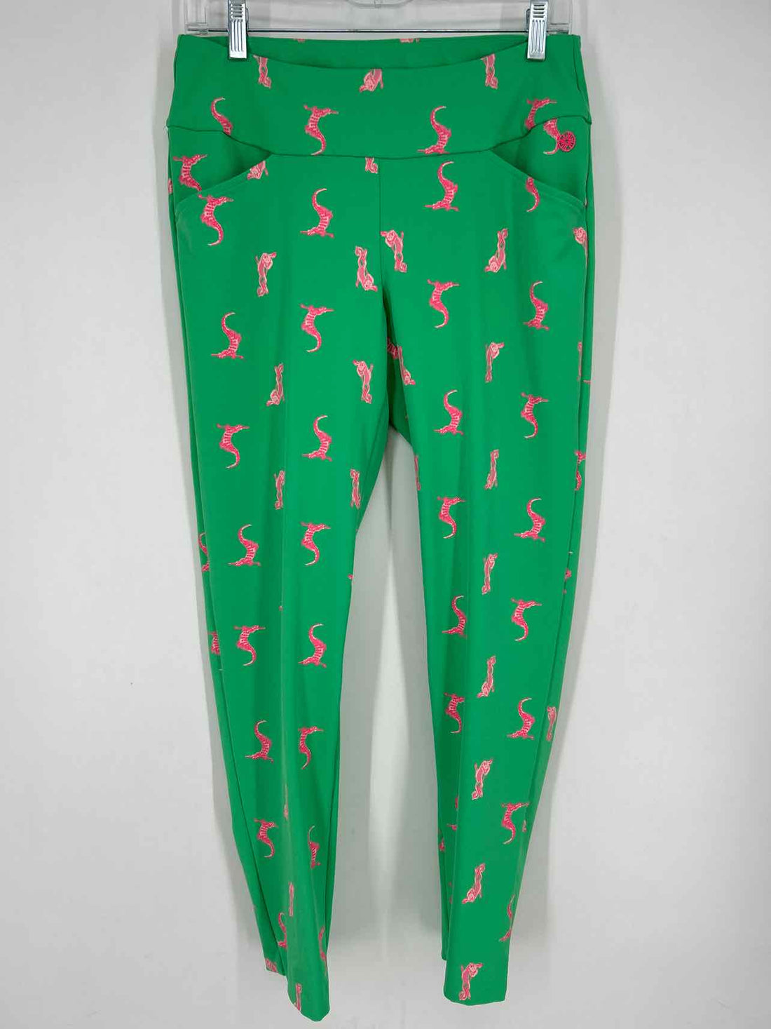 Lilly Pulitzer Luxletic Size 8 Green & Pink Print Active Pants