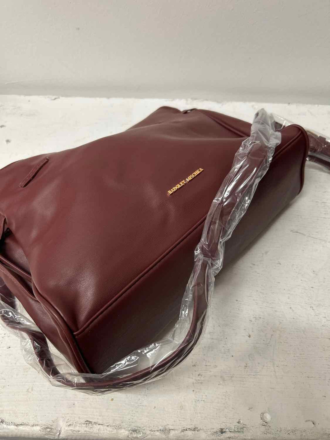 Badgley Mischka Burgundy Vegan Leather NWT Satchel