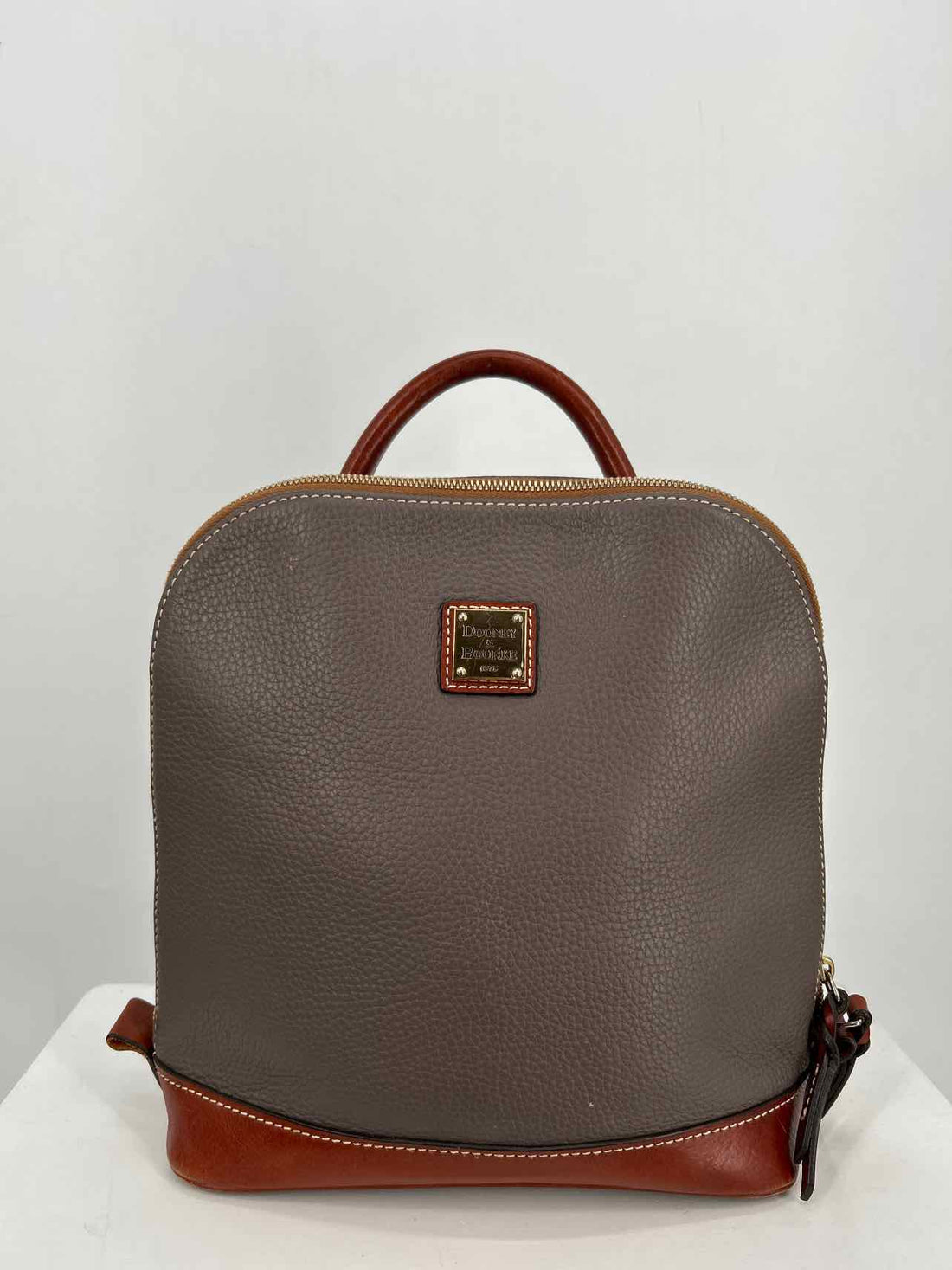 Dooney & Bourke Gray Pebbled Leather Backpack