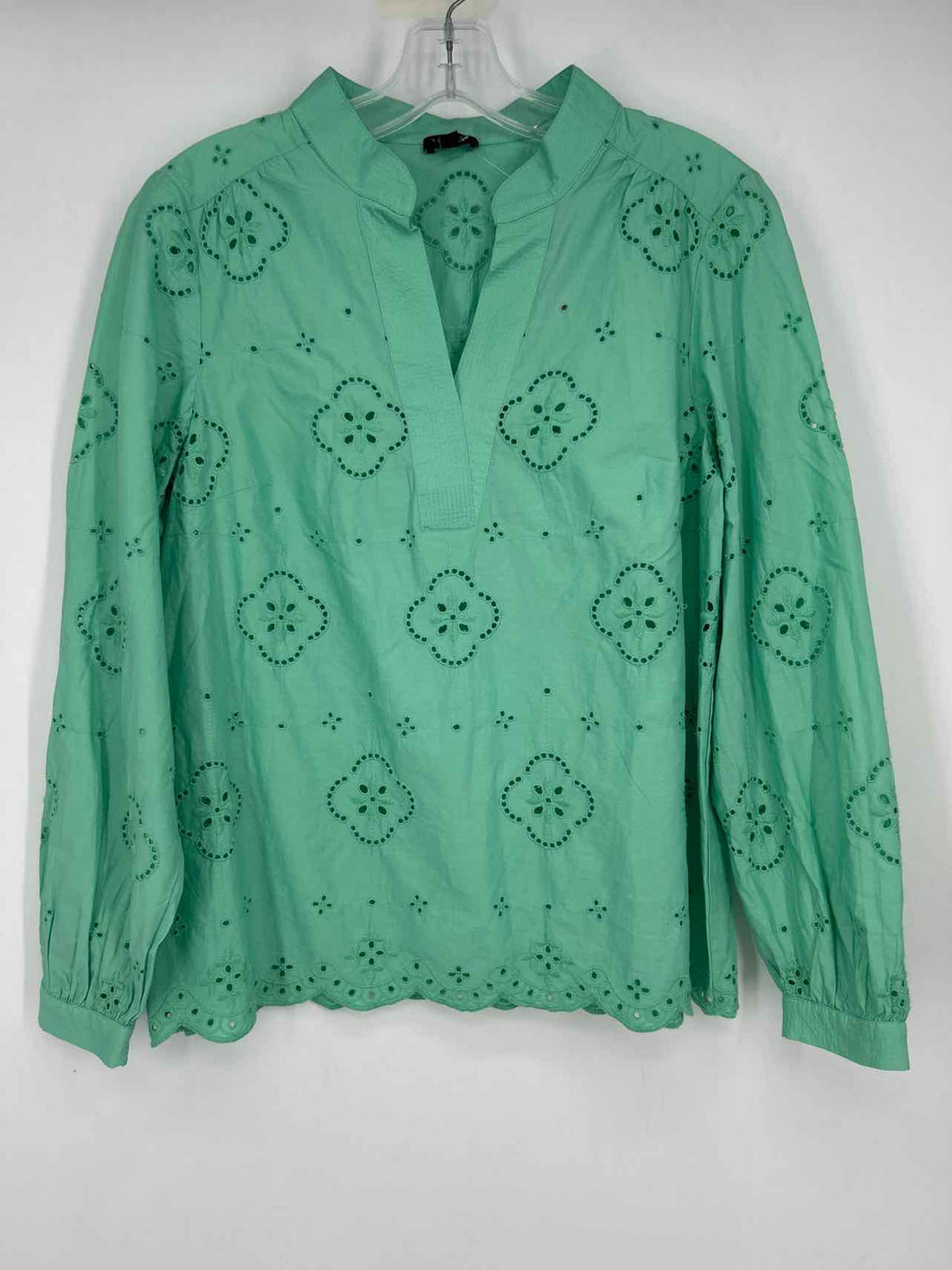 Talbots Size SP Mint Green Eyelet Long Sleeve
