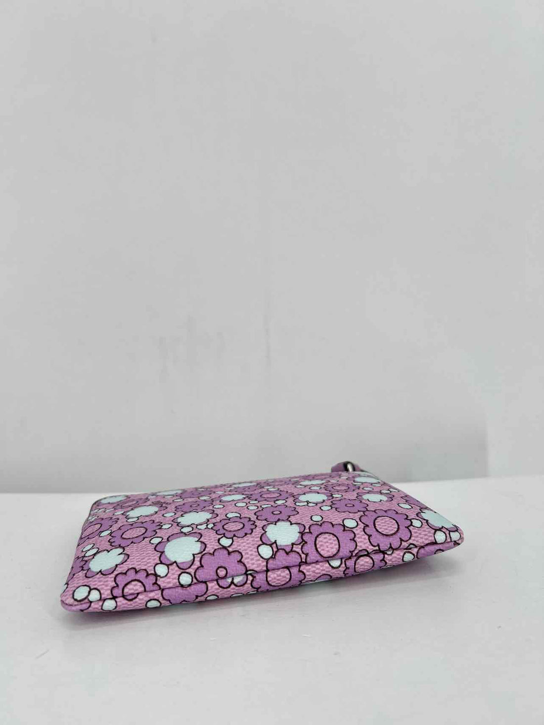 Coach Purple Floral Pebbled Leather Like New Wallet