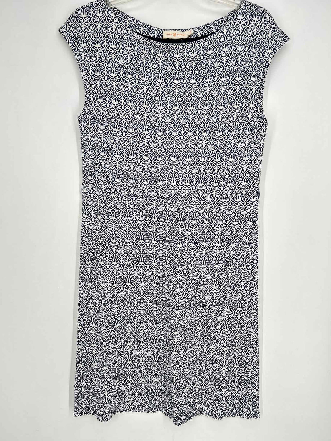 Tory Burch Size M White & Navy Print Dress