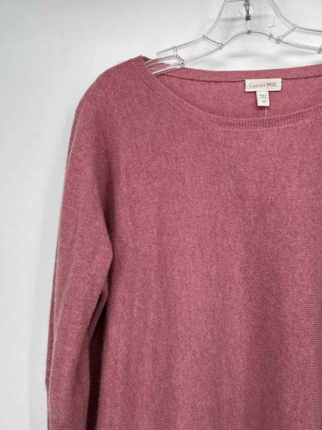 Garnet Hill Size M Pink Cashmere Sweater