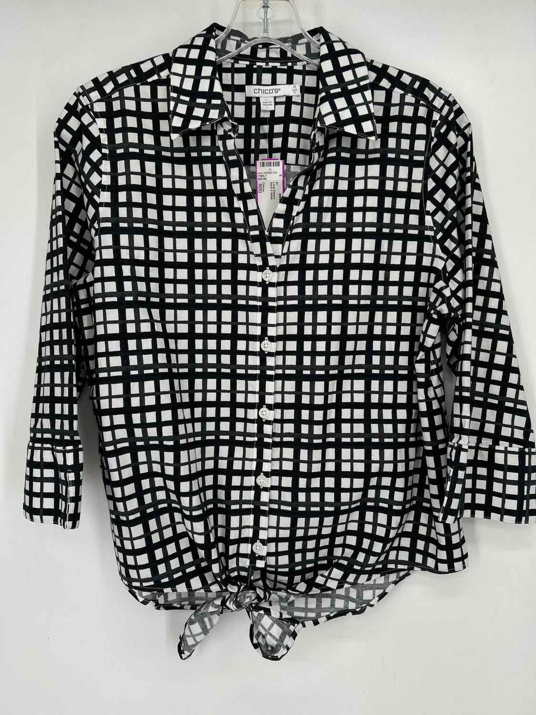 Chicos Size 0(S) Black & White Long Sleeve