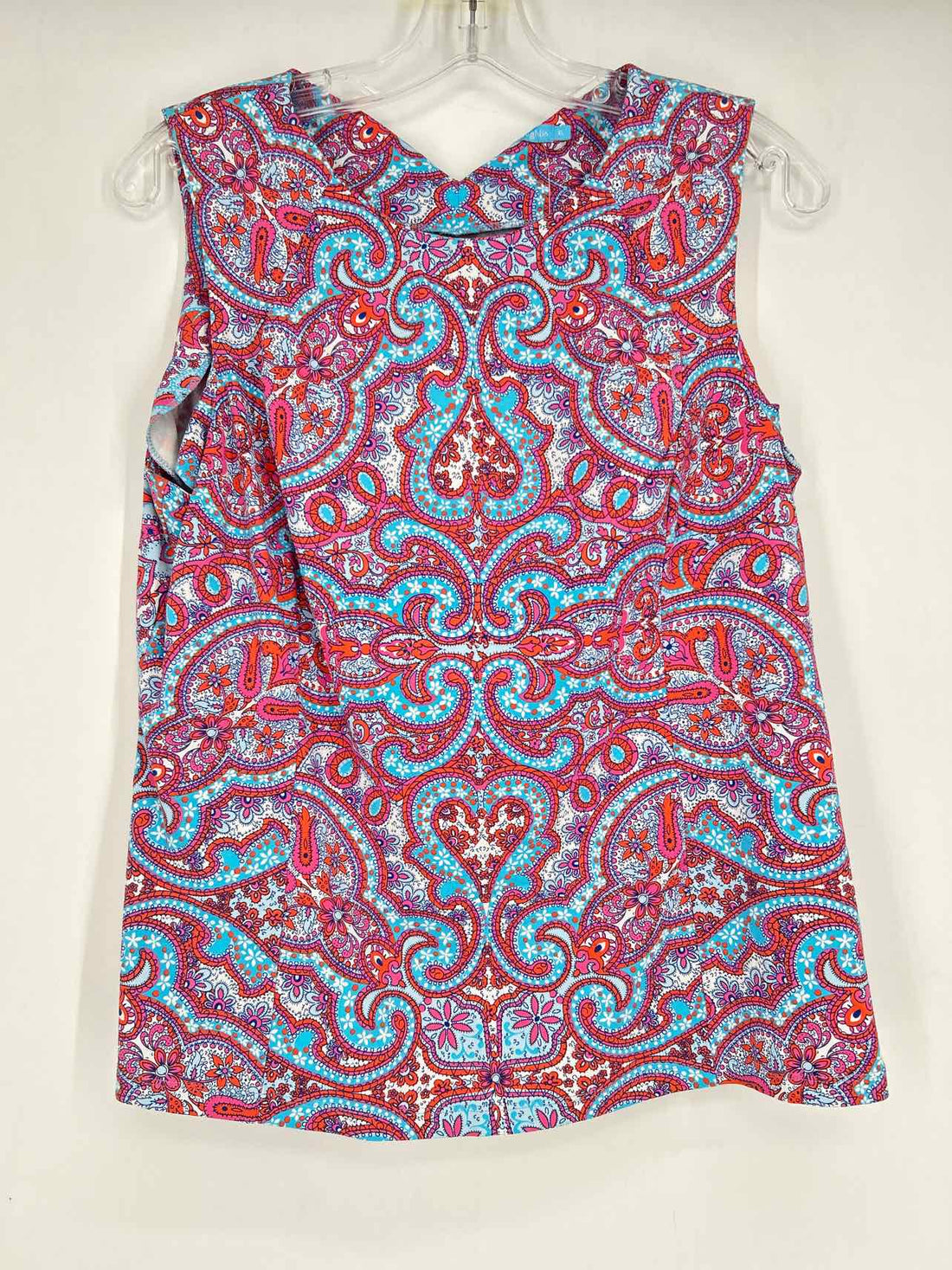 J McLaughlin Size XL Blue Pink & White Print Sleeveless