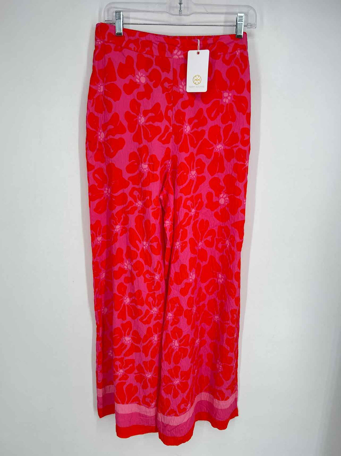 Mary Square Size S Dark Pink & Red Print NWT Pants