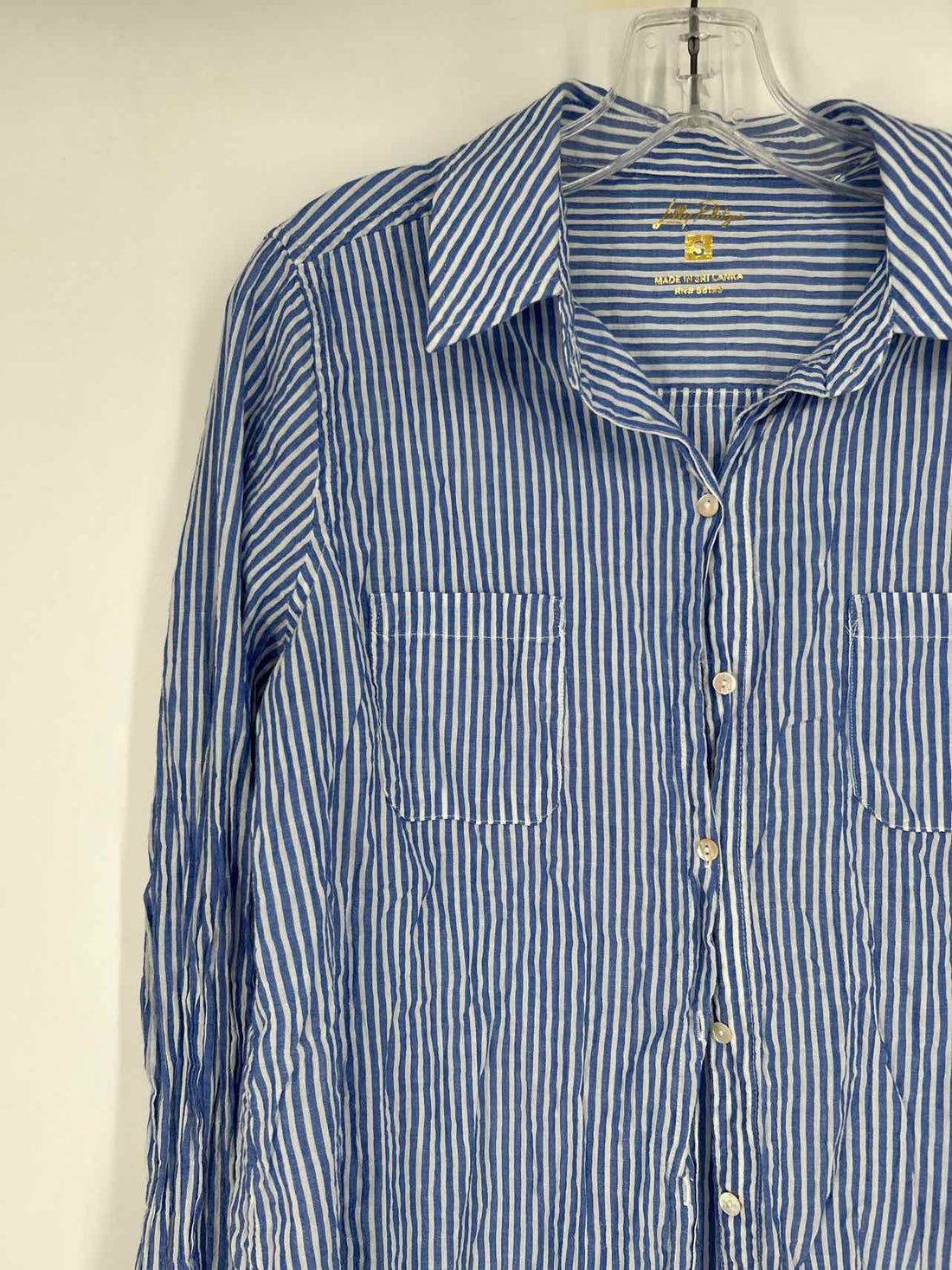 Lilly Pulitzer S Blue & White Striped Lilly Pulitzer Top
