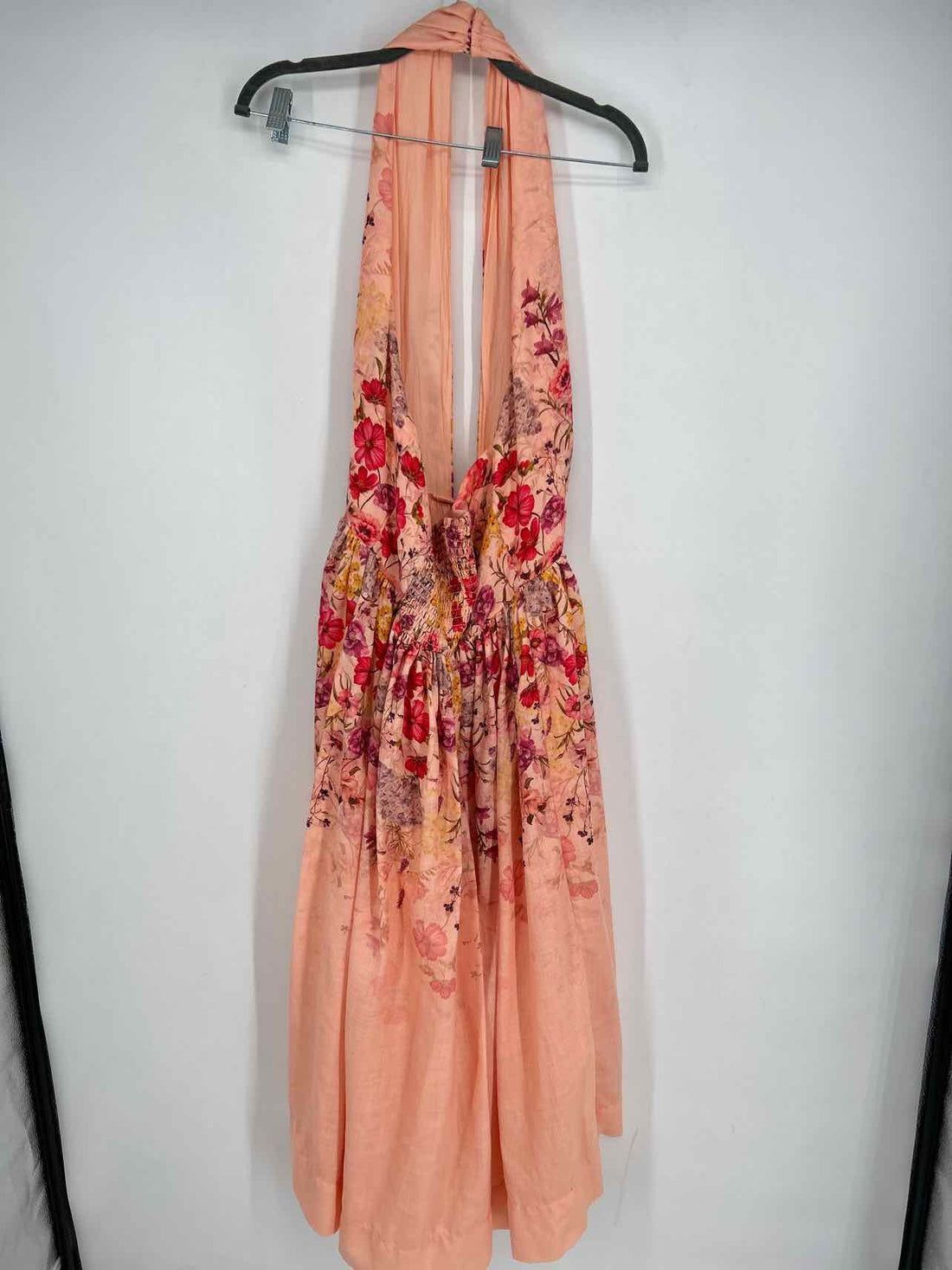 Anthropologie Size S Peach Floral Strapless Dress