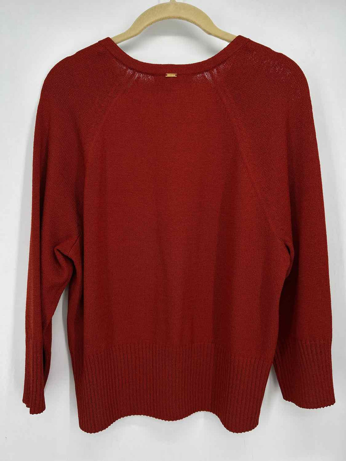 St John Size L Rust Wool Blend Cardigan