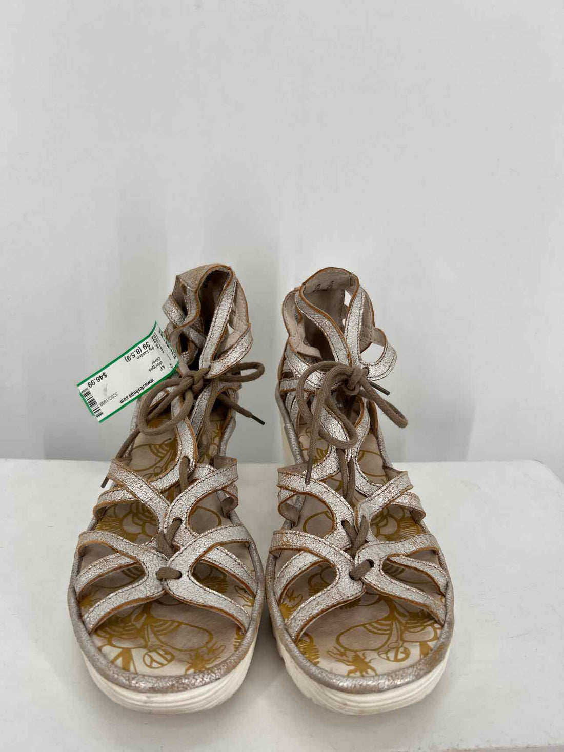 Fly london Women Size 39 (8.5-9) Silver Wedges
