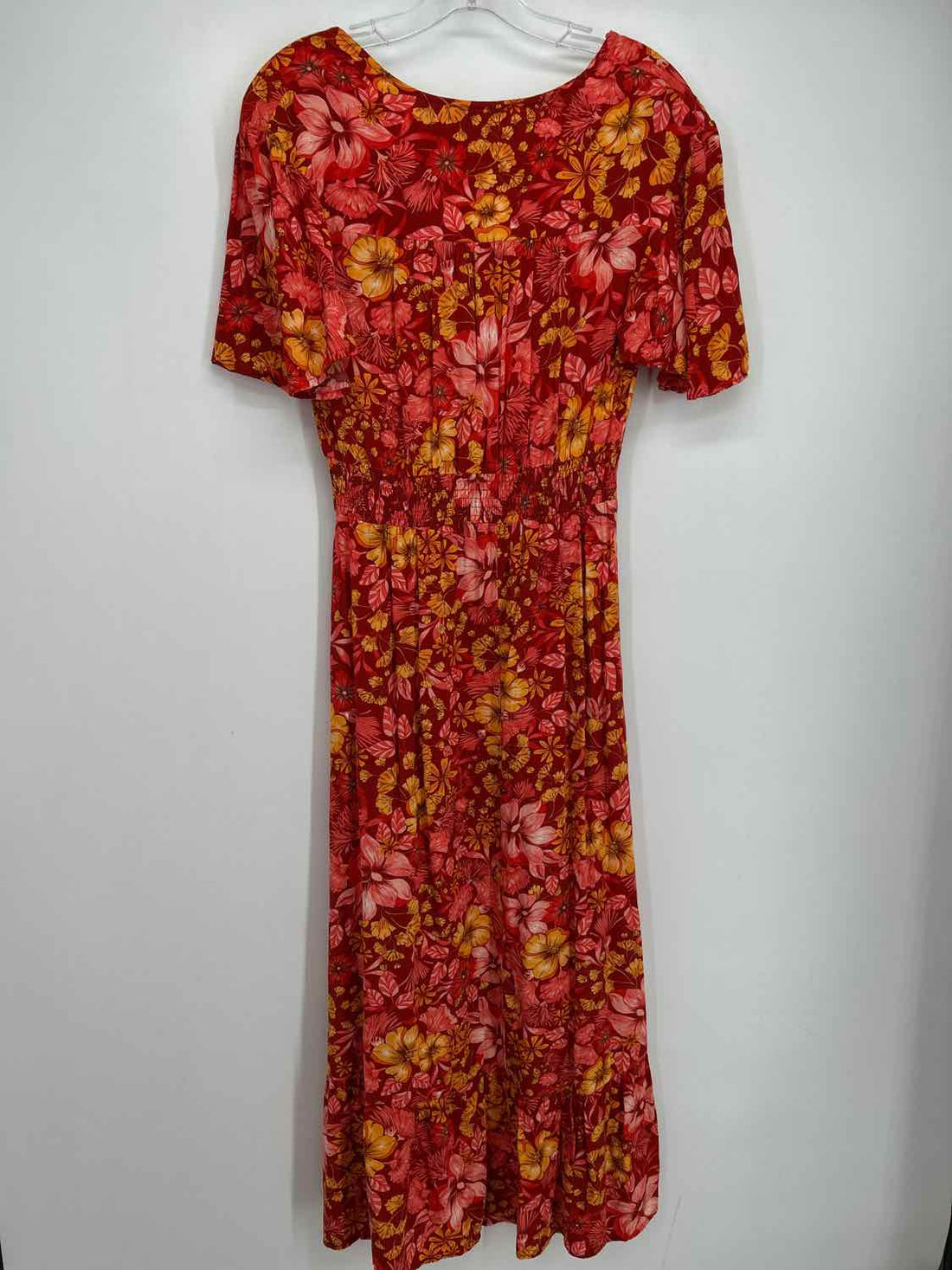 Abel The Label Size S Dark Red Floral Dress