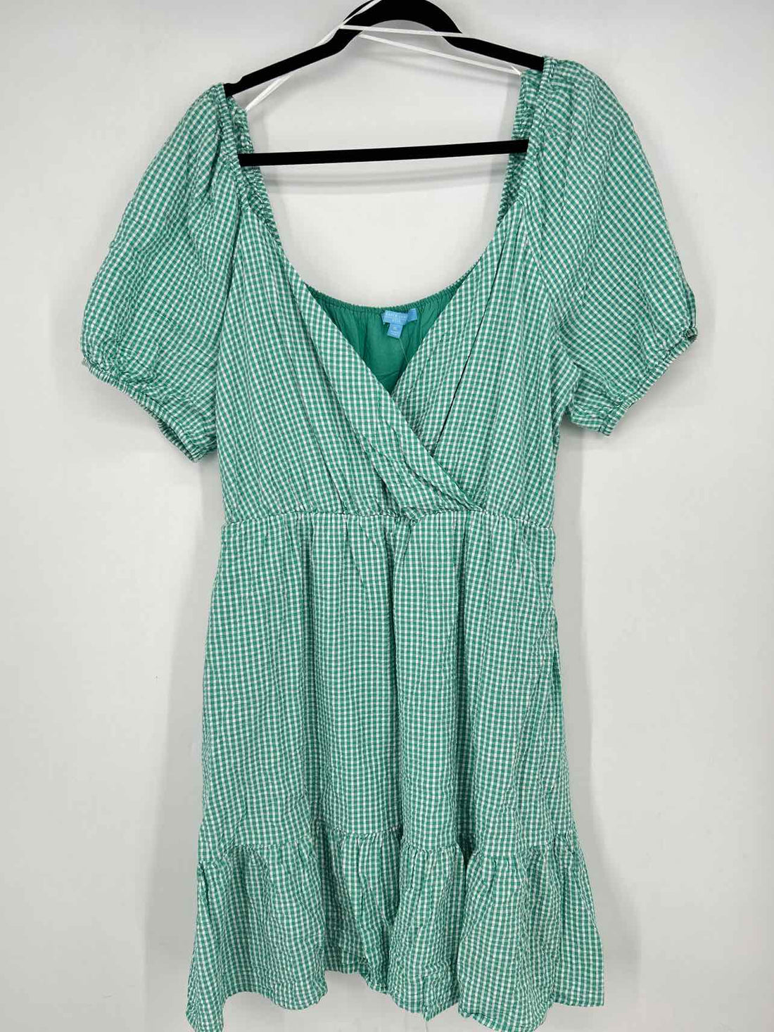 Draper James Size XL Green Gingham Dress