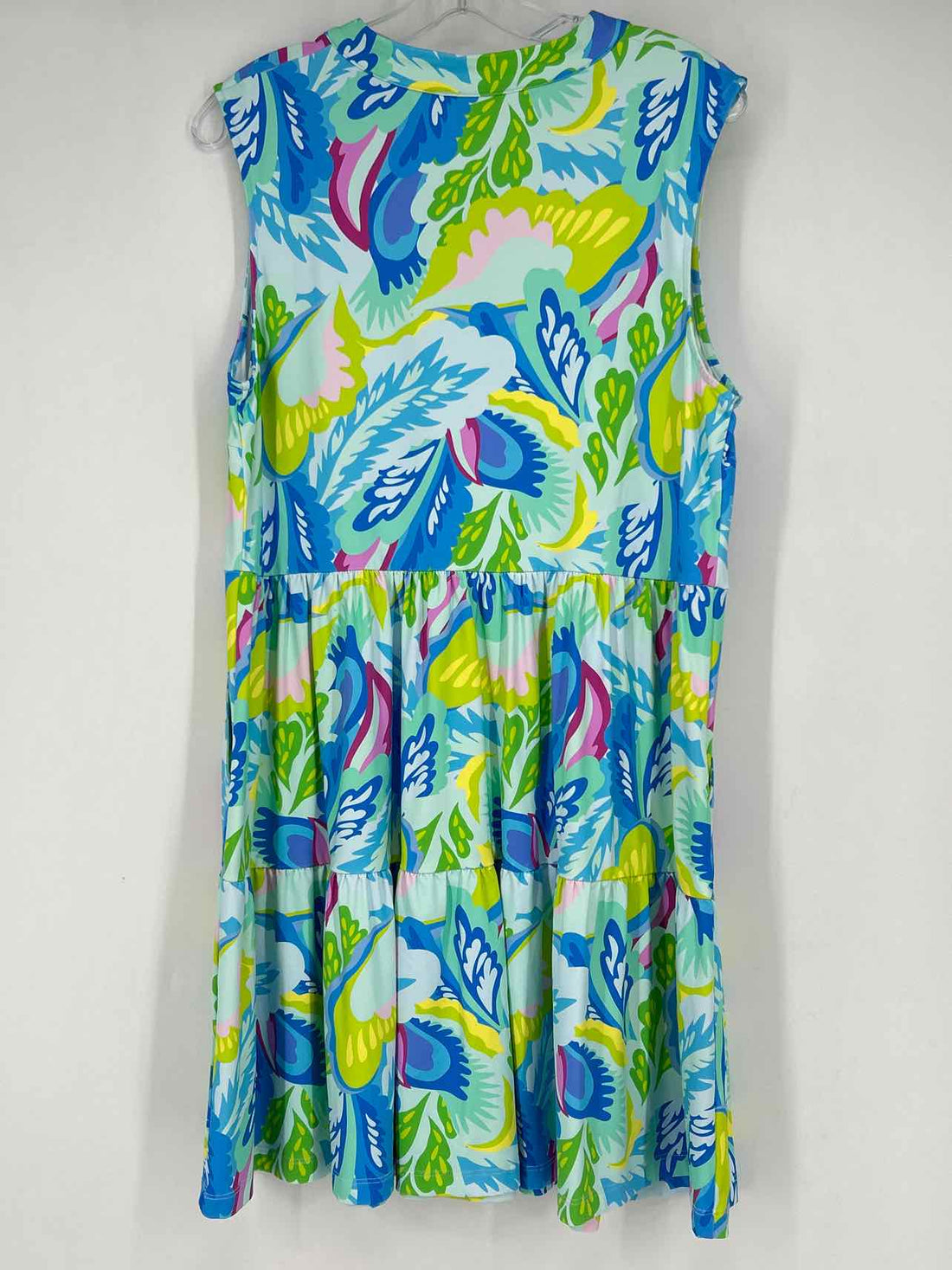 Mary Square Size L Blue Multi Color Sleeveless Dress
