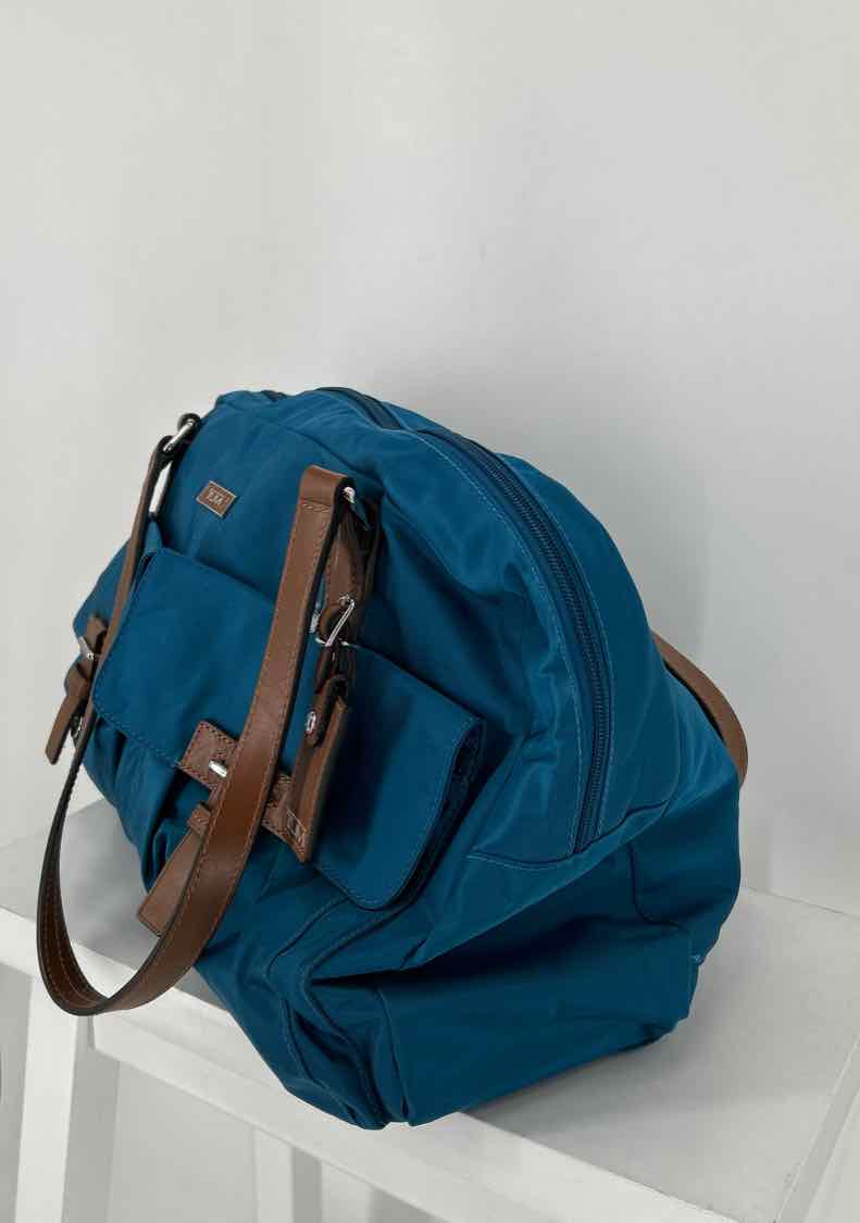 Tumi Blue & Brown Nylon/Leather NWT Tote