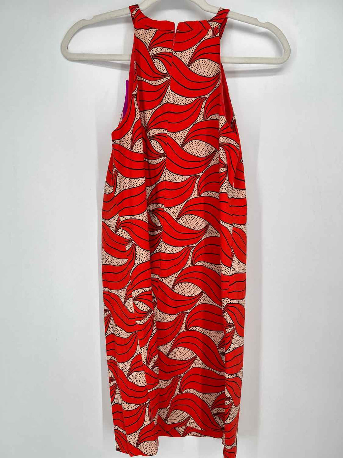 Ann Taylor Size 2 Orange & Beige Print Sleeveless Dress