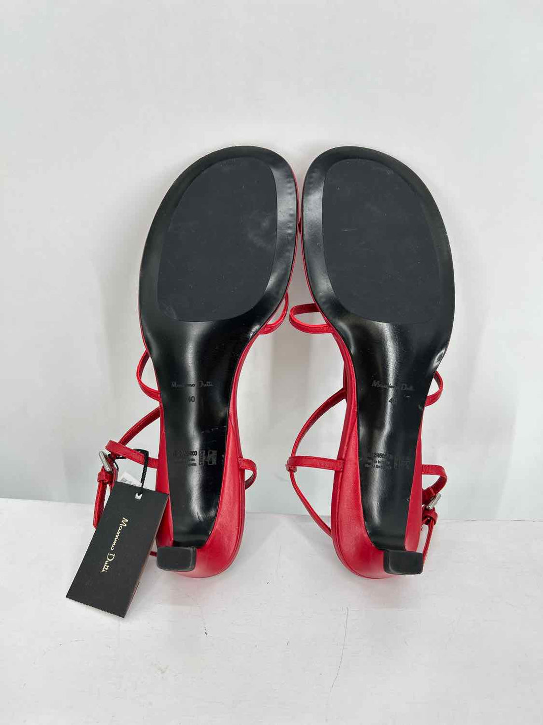 Massimo Dutti Women Size 9 Red NWT Leather Kitten Heel Sandals