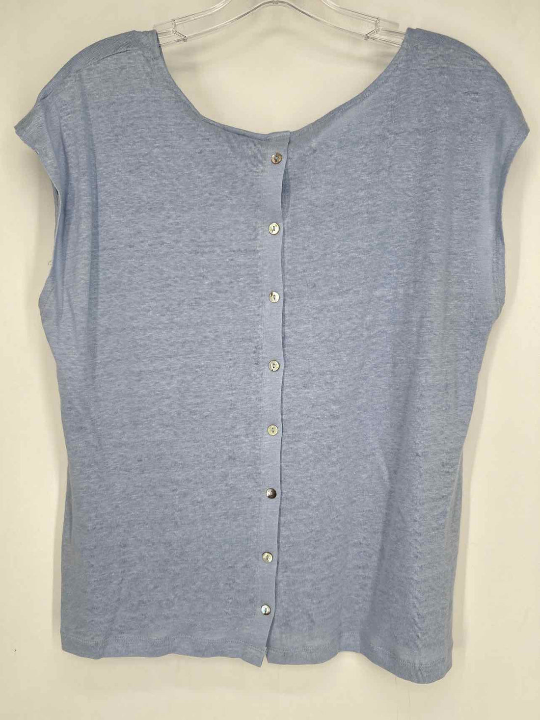 Rachel Zoe Size L Light Blue Linen NWT Short Sleeve