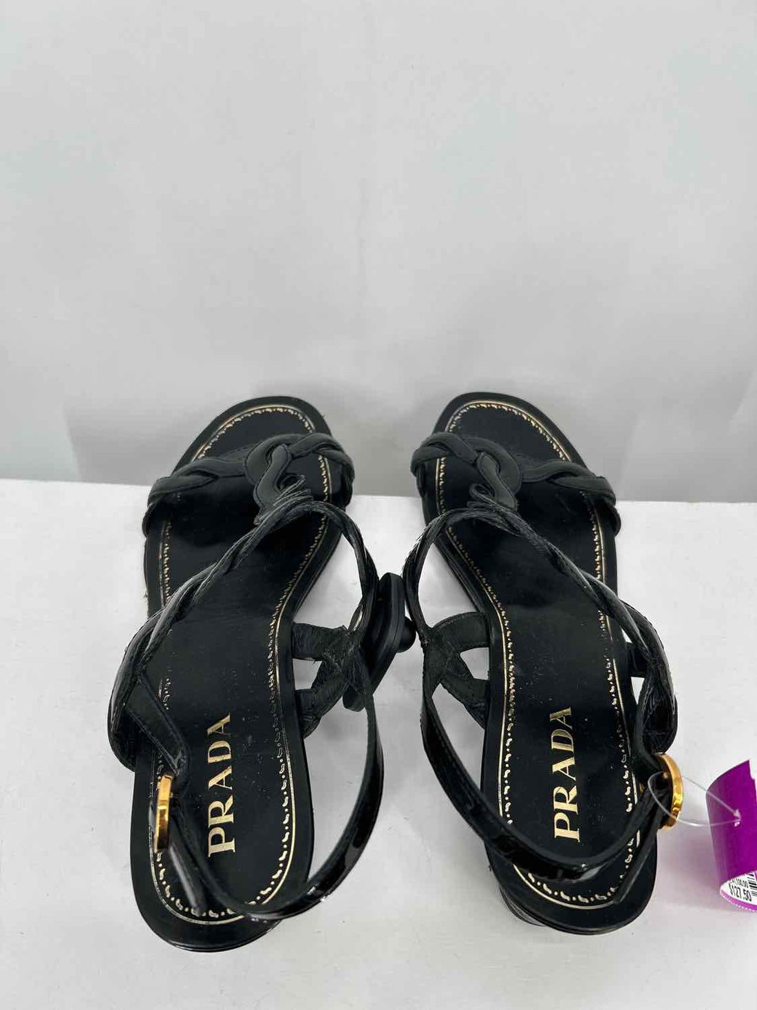 Prada Size 40 Patent Leather Black LUXURY
