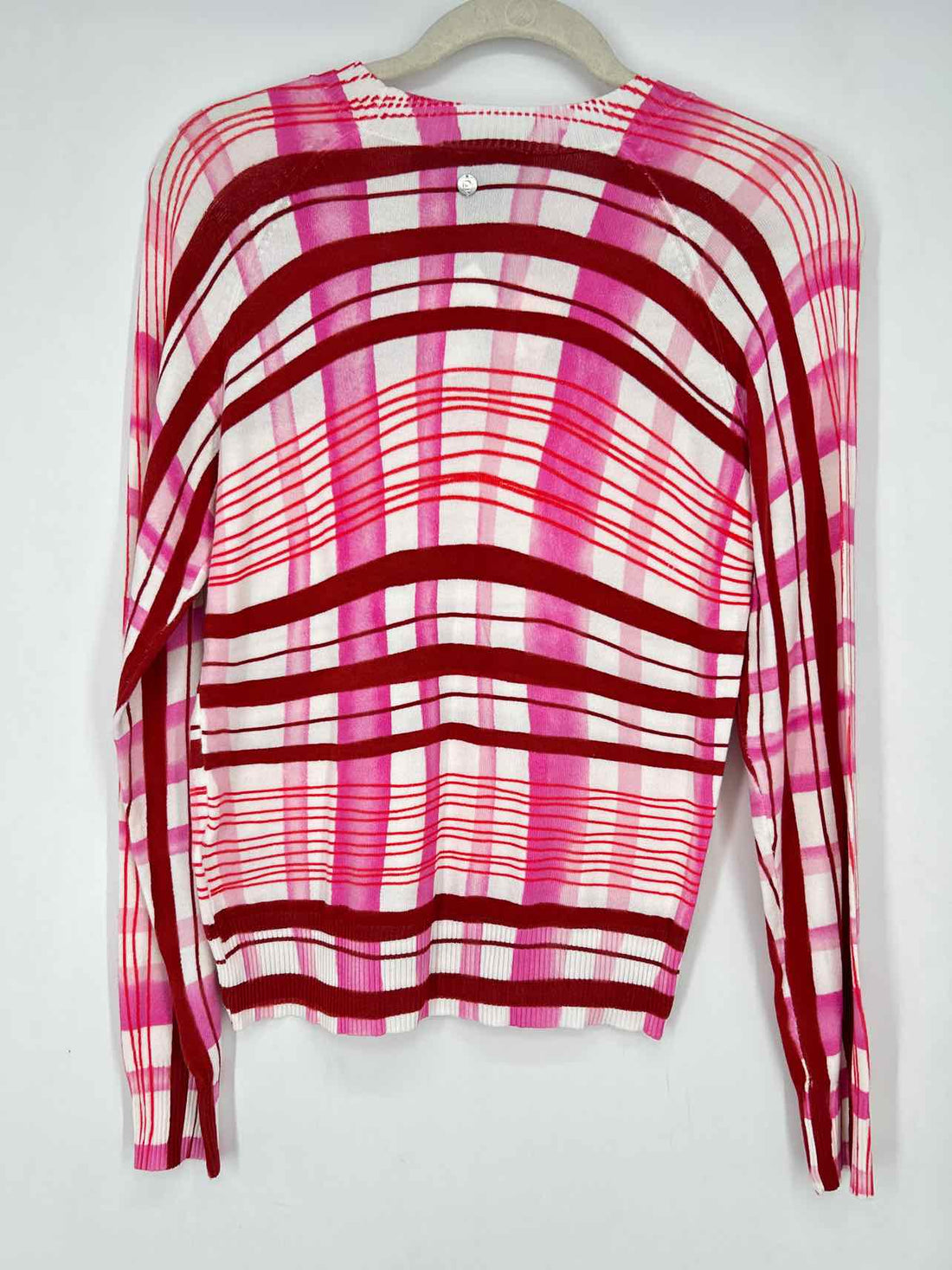 Desigual S White & Pink Plaid New Boutique Sweater