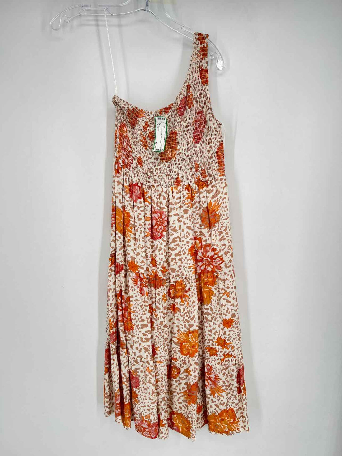 Baevely Size S Leopard & Floral One Shoulder Dress