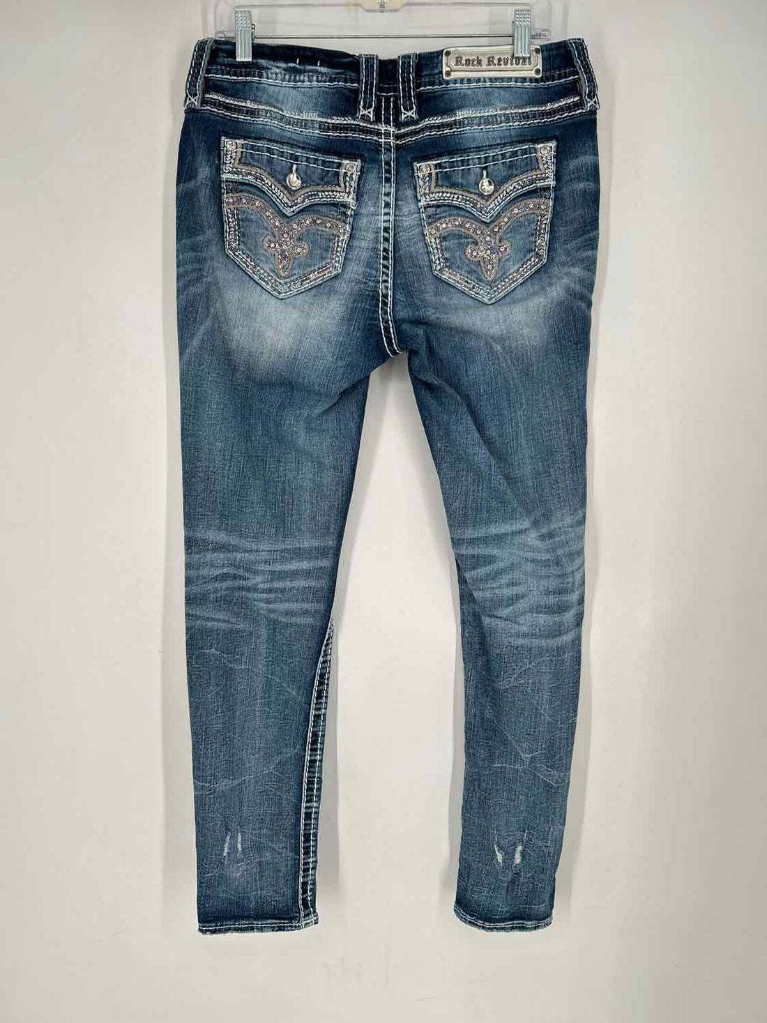 Rock Revival Size 30 Distressed Denim Embellished Jeans