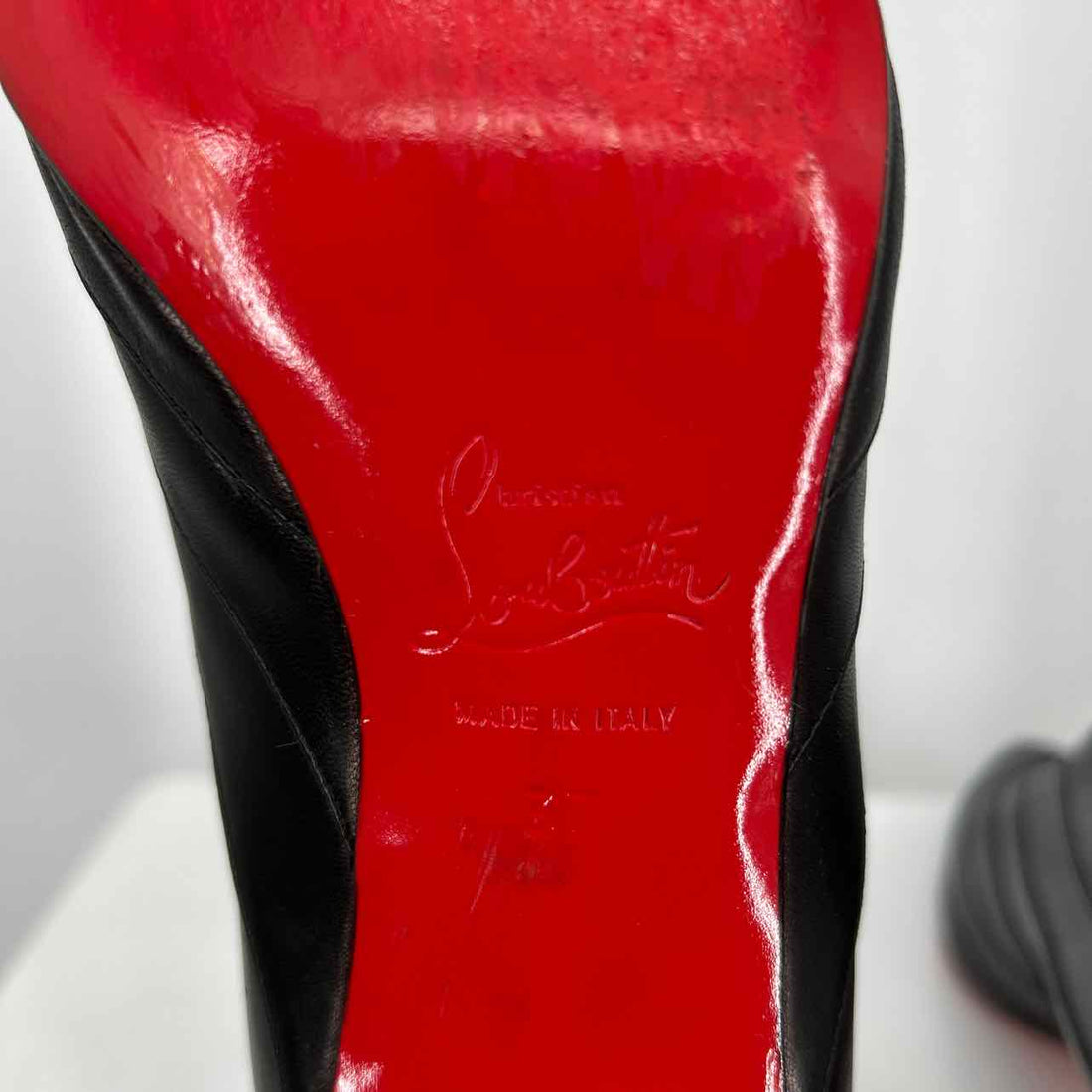 Christian Louboutin Women Size 37 Black Good Genuine Leather LUXURY